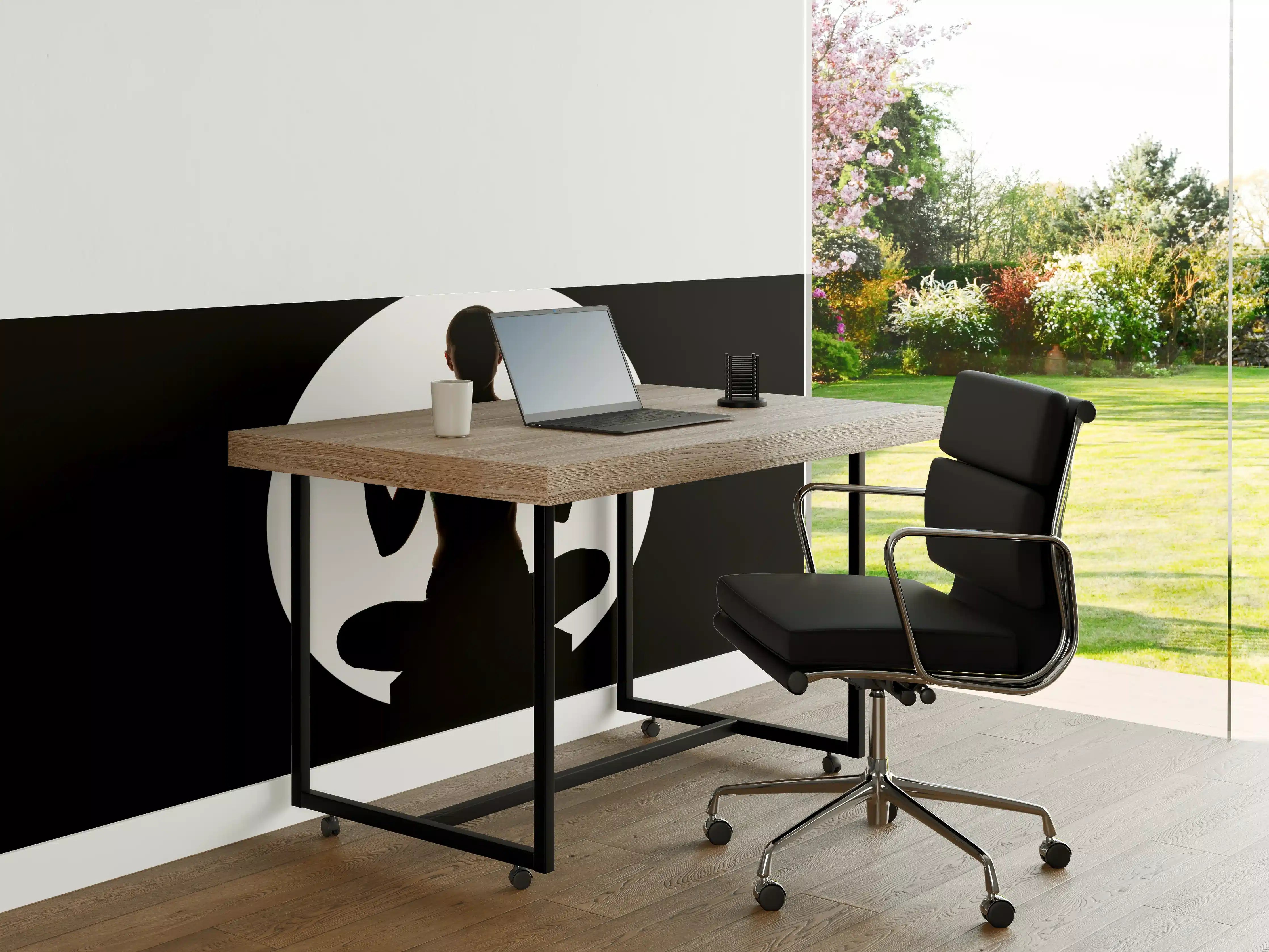 Büro Wandgestaltung - Frau Silhouette sitzt in Yoga-Pose