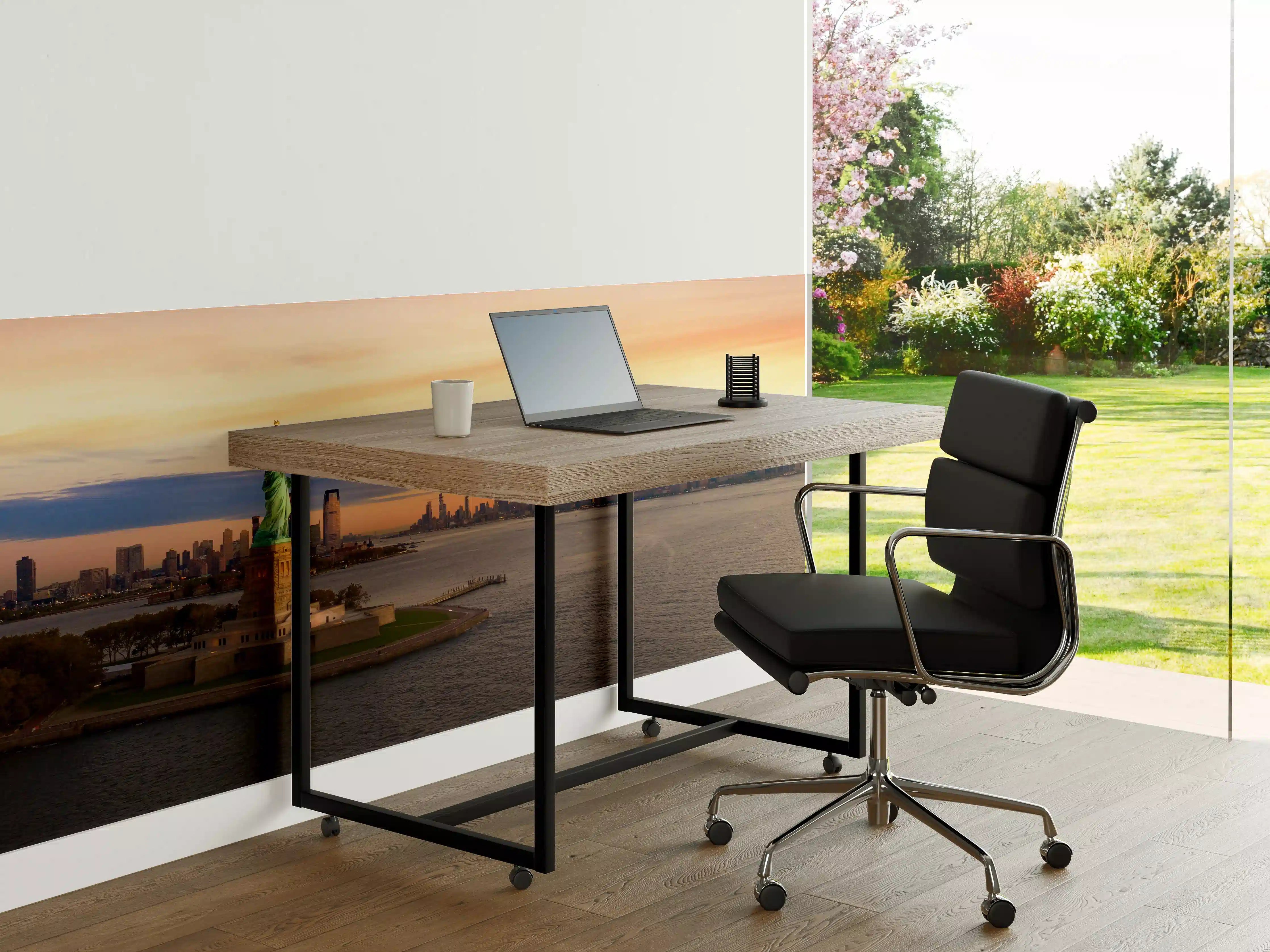 Büro Wandgestaltung - Freiheit und Skyline bei Sonnenuntergang