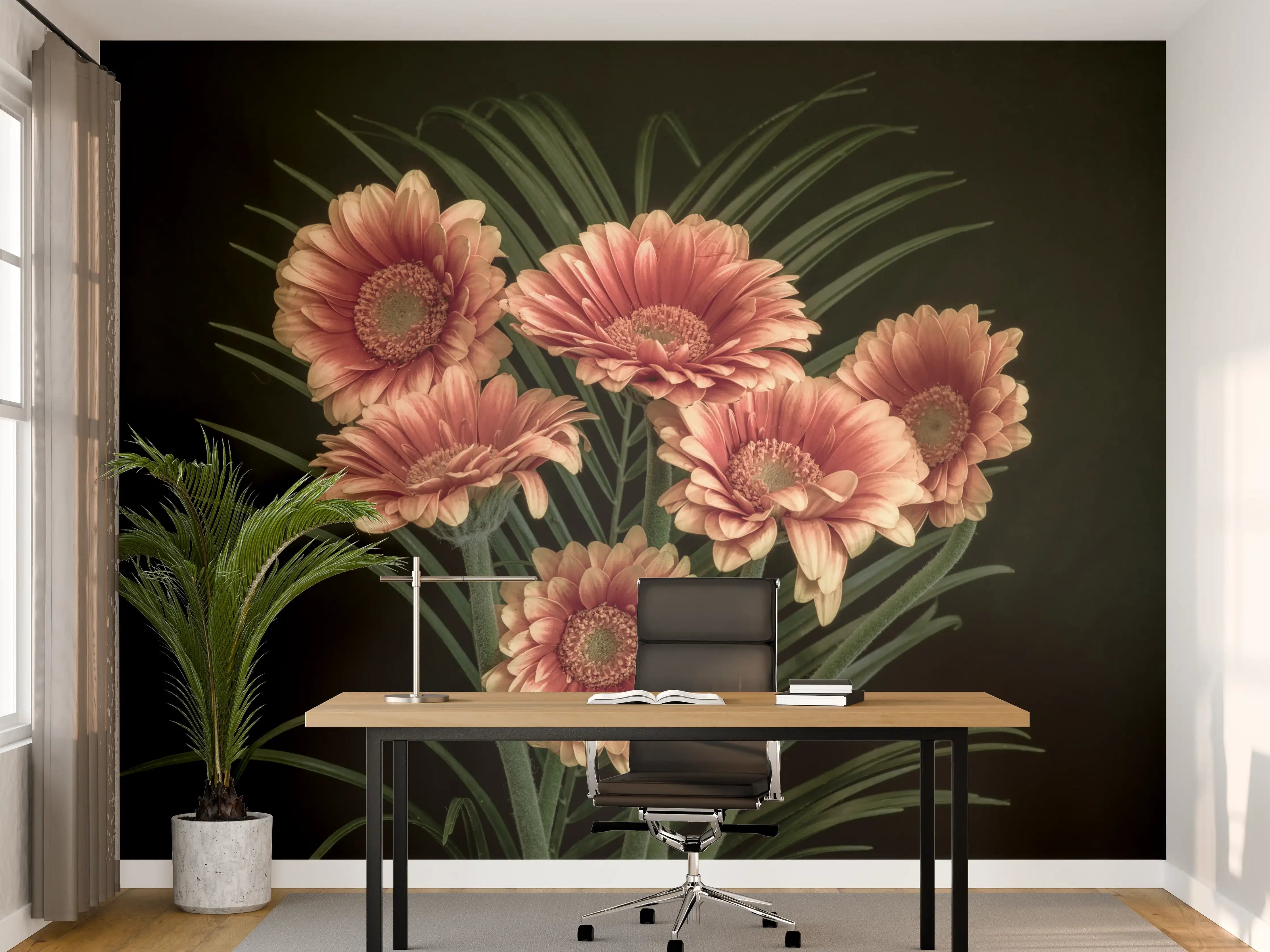 Büro Wandgestaltung - Frischer Blumenstrauß Stillleben