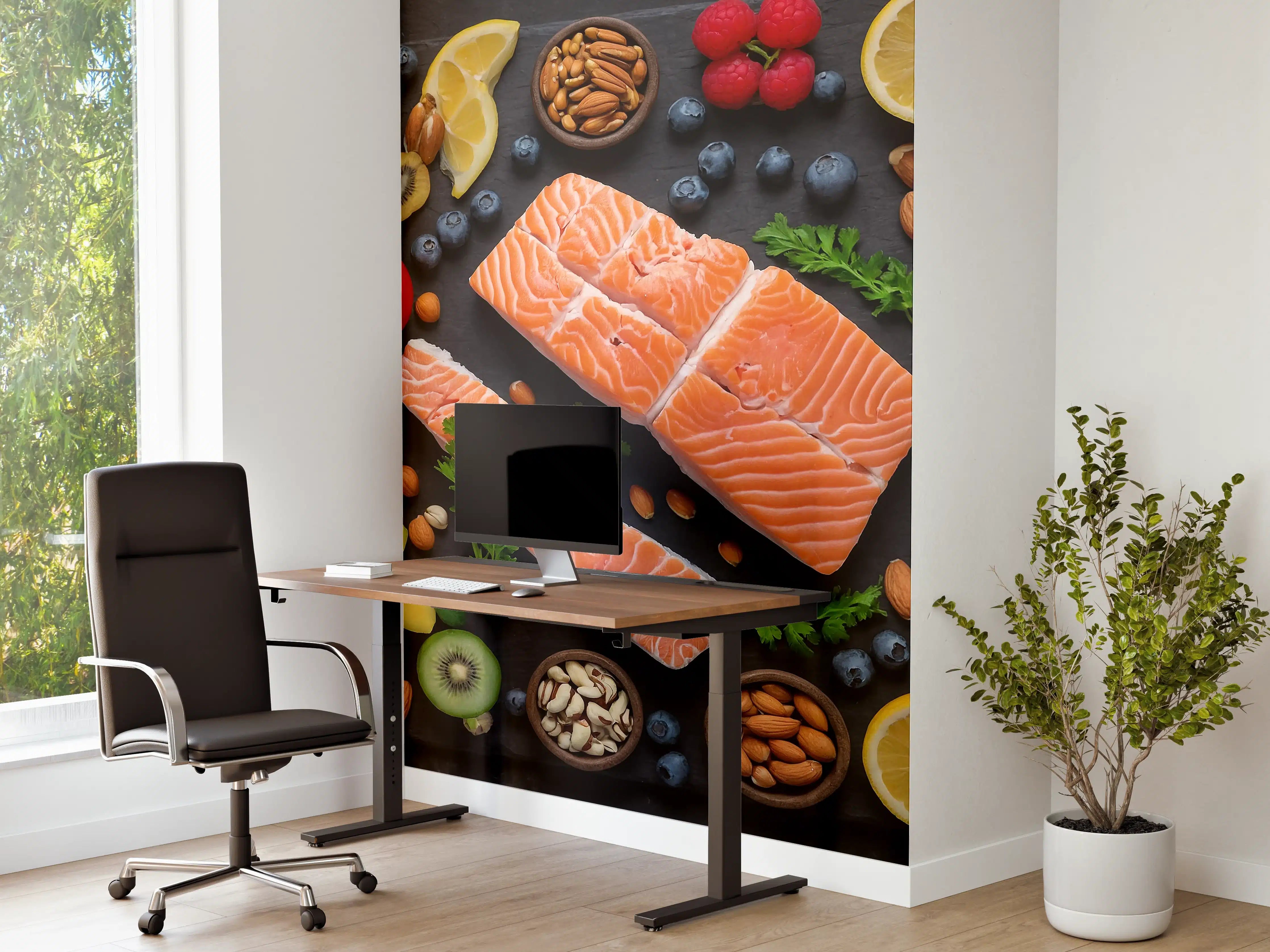 Büro Wandgestaltung - Frischer Lachs mit Beeren