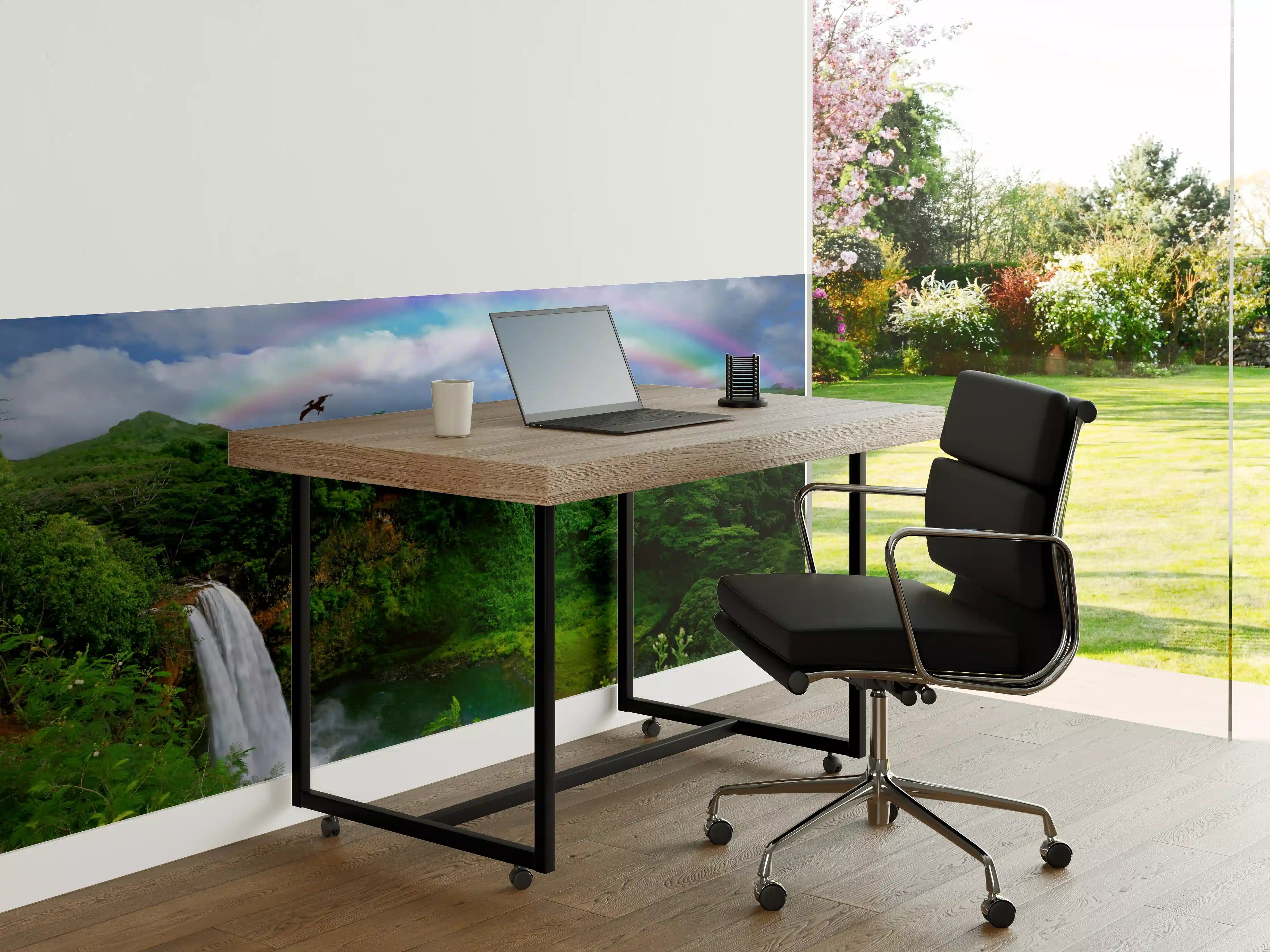 Büro Wandgestaltung - Fröhlicher Wasserfall im grünen Dschungel