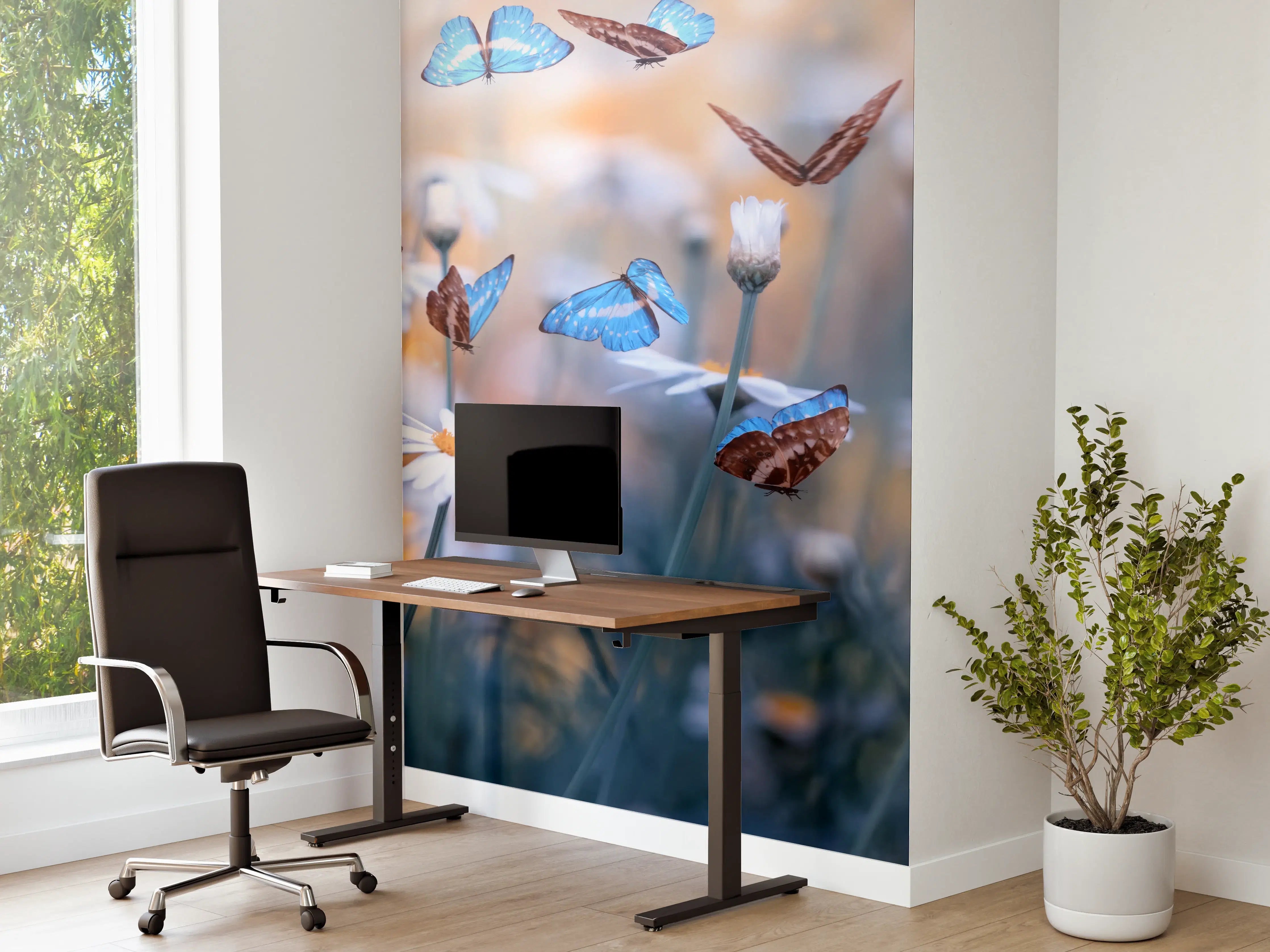 Büro Wandgestaltung - Frühling Naturlandschaft mit wilden Blumen
