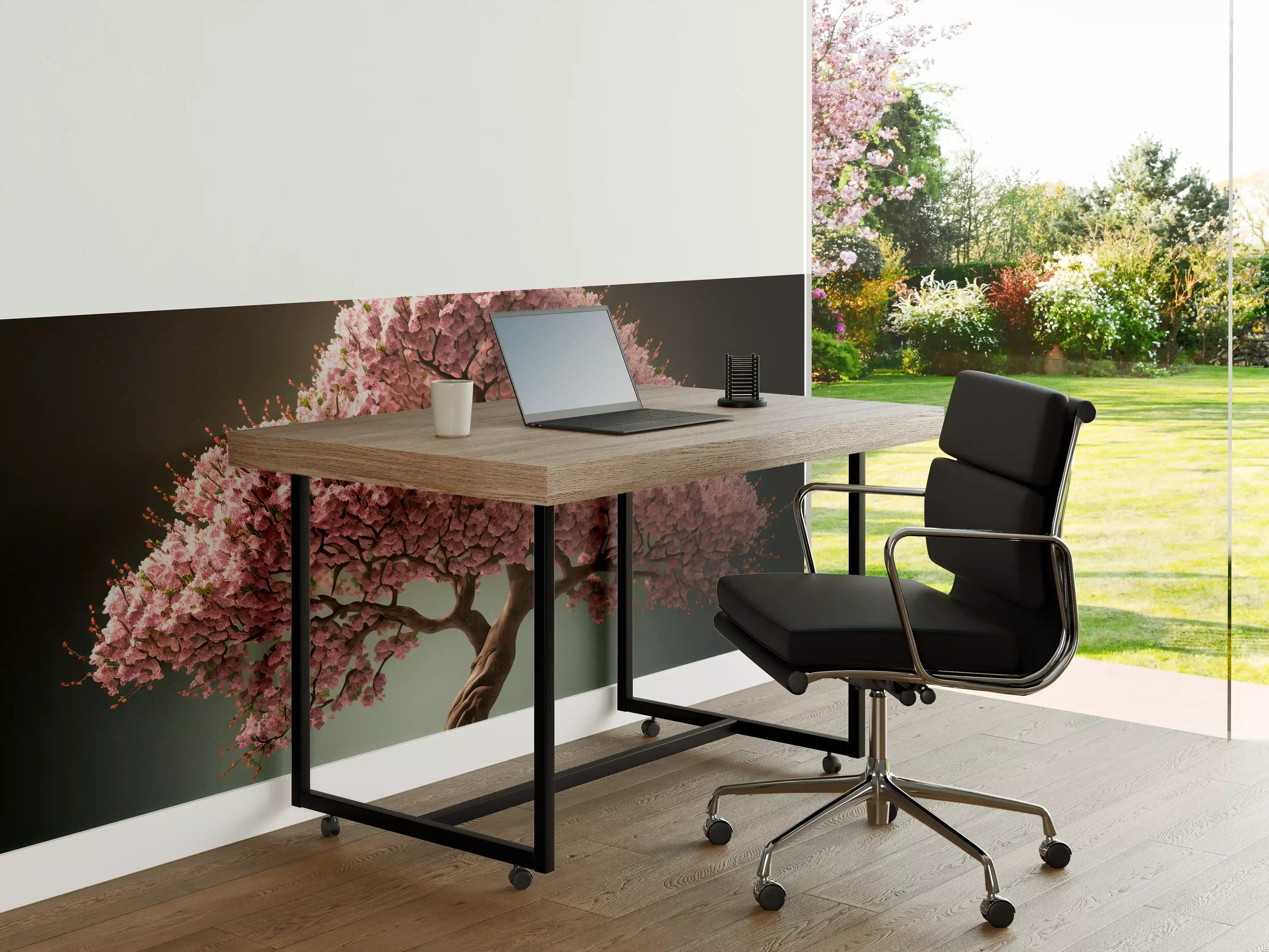 Büro Wandgestaltung - Frühlingszeit Kirschblüte Sakura Baum - KI generiert