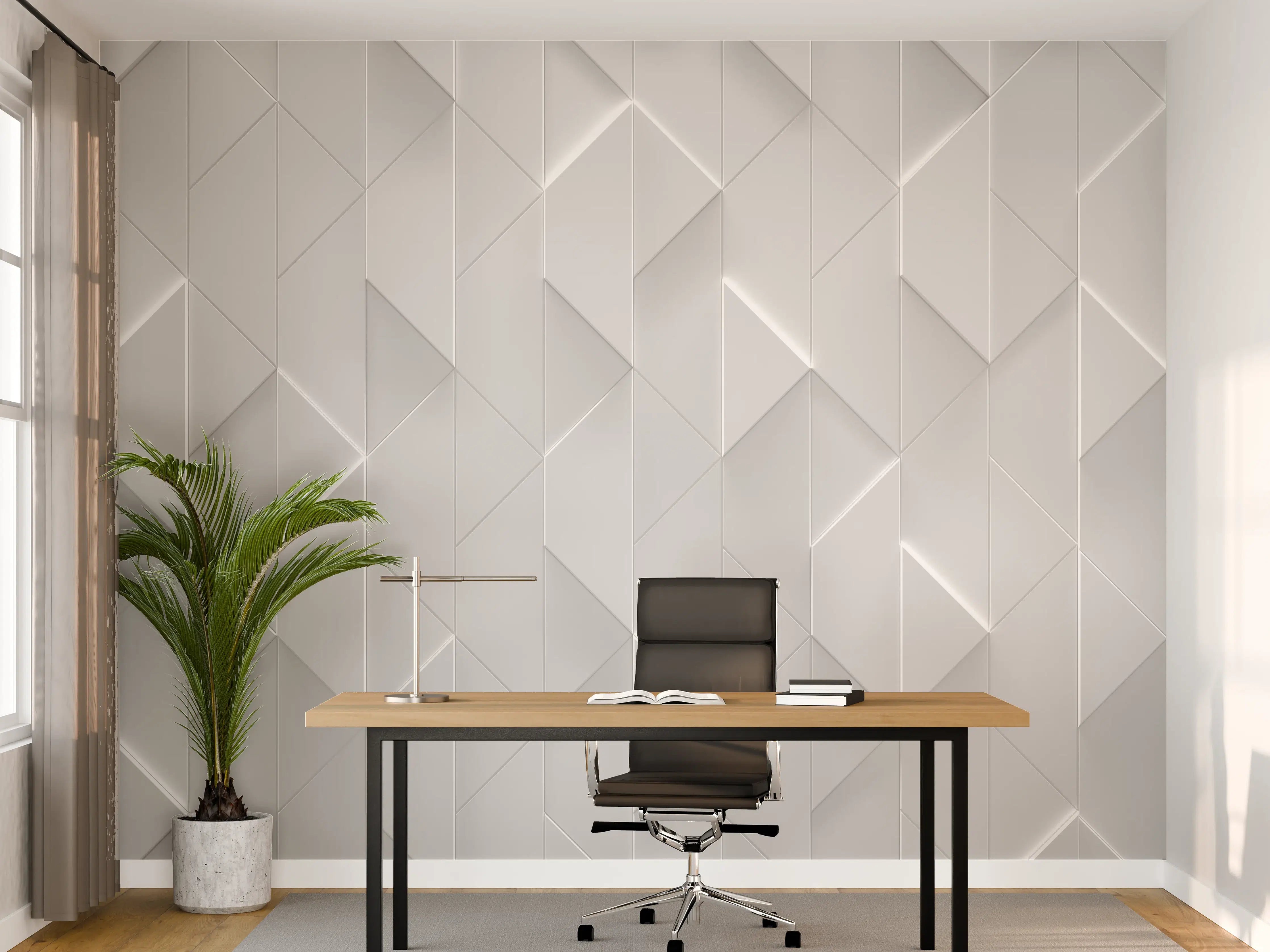 Büro Wandgestaltung - Futuristischer Weiß Grau Zigzag