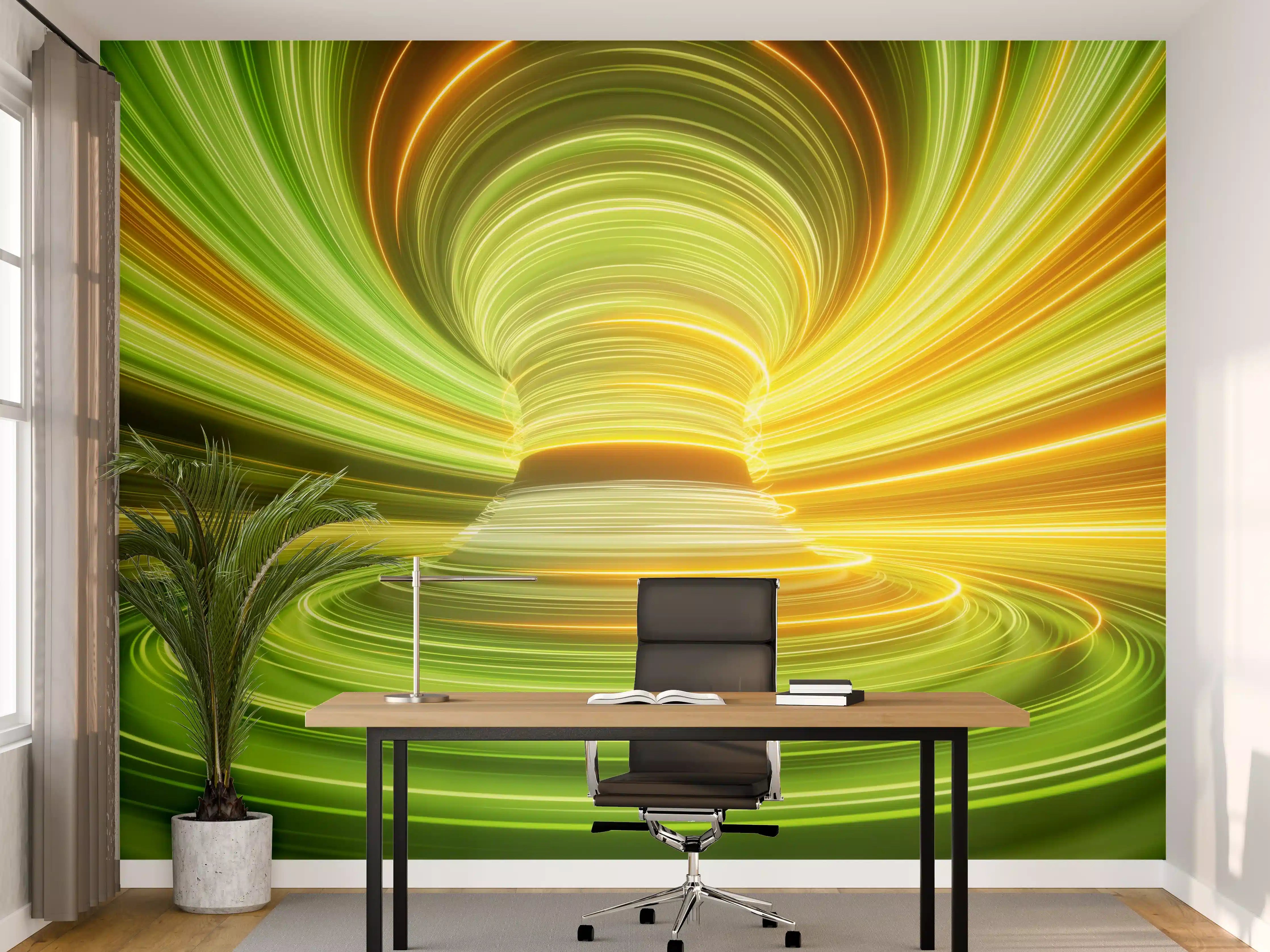 Büro Wandgestaltung - Futuristisches Muster - Neon