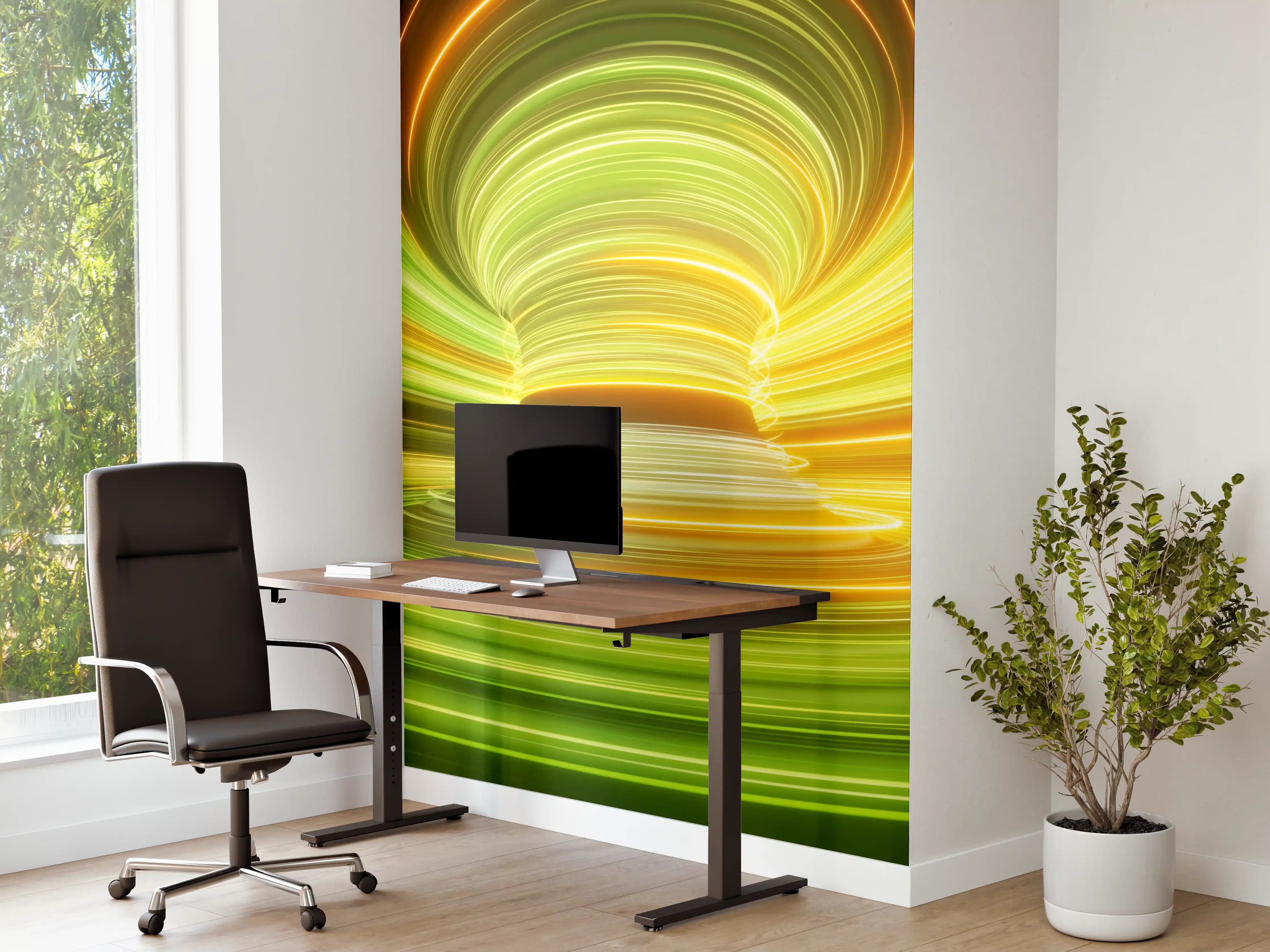 Büro Wandgestaltung - Futuristisches Muster - Neon