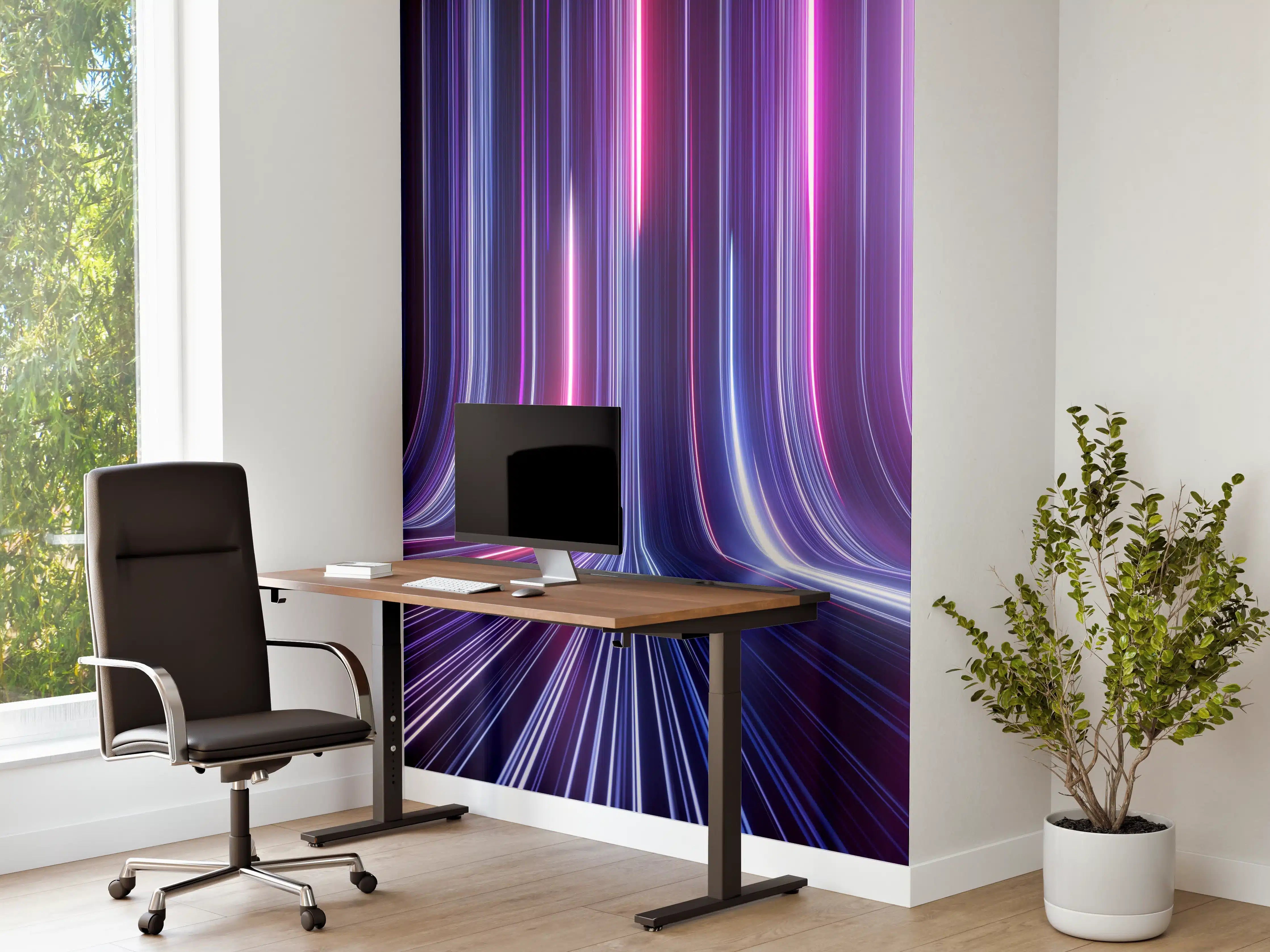 Büro Wandgestaltung - Futuristisches Neon Design