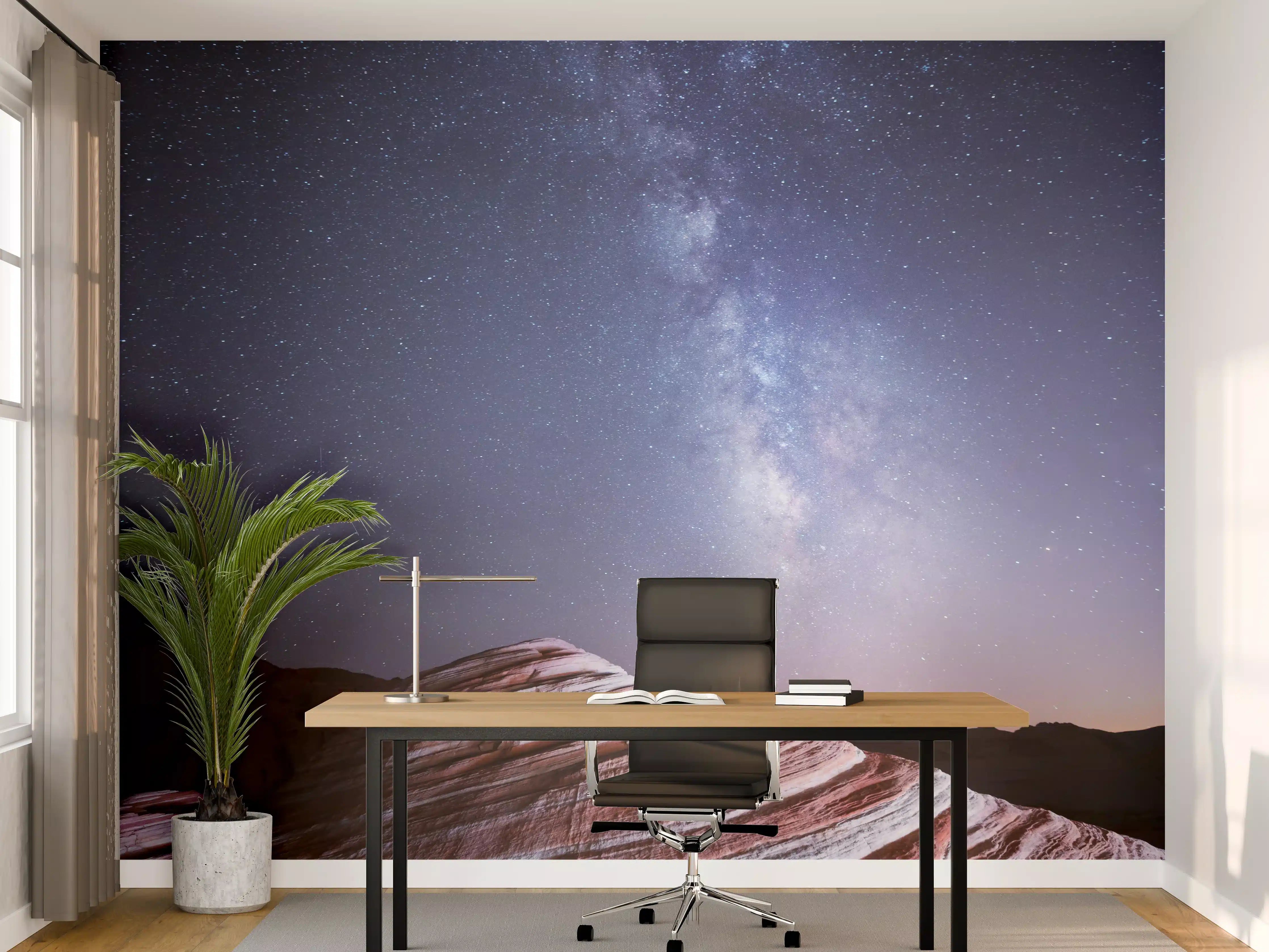 Büro Wandgestaltung - Galaktische Wüstennacht