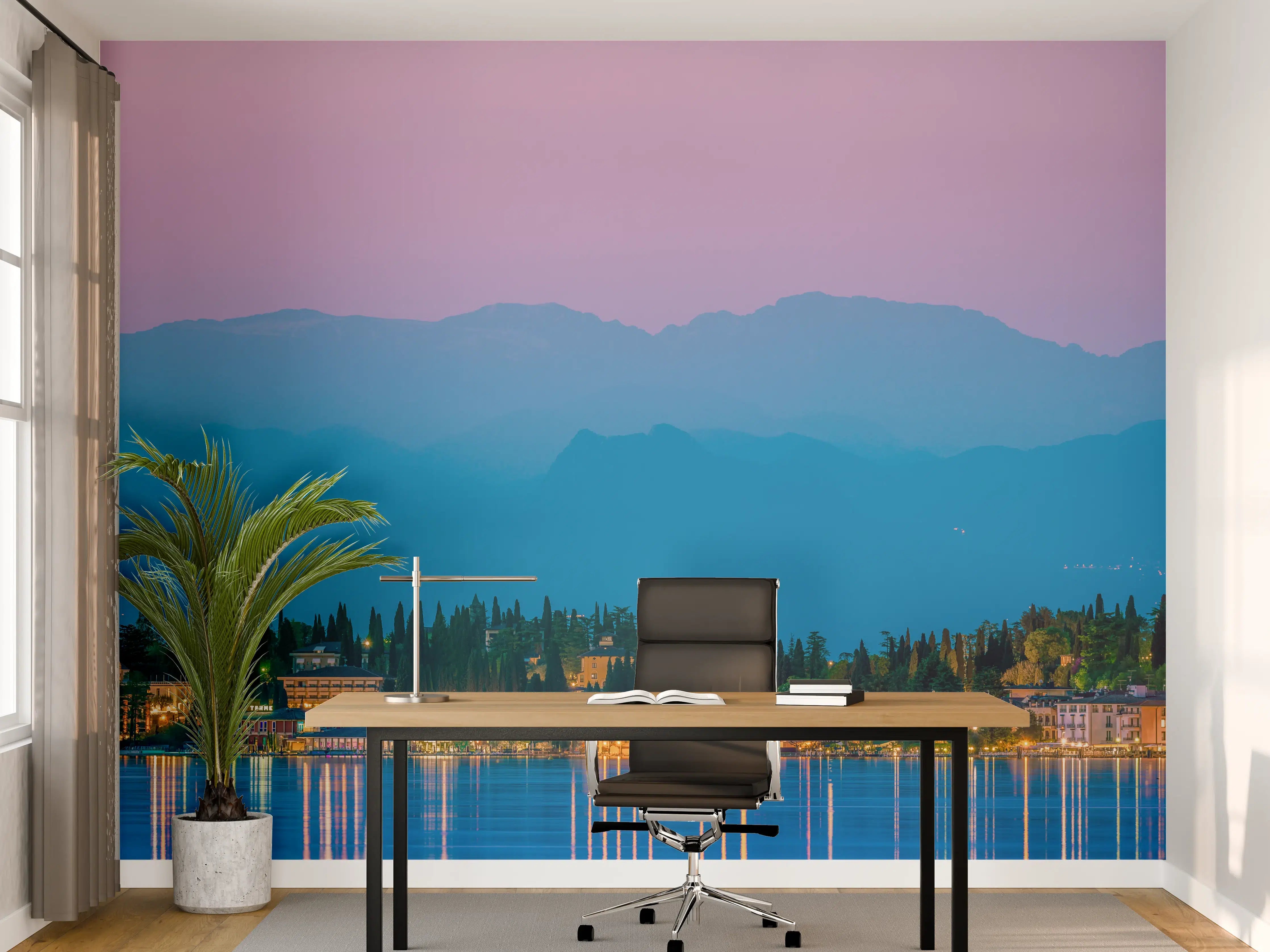 Büro Wandgestaltung - Gardasee Abenddämmerung Panorama