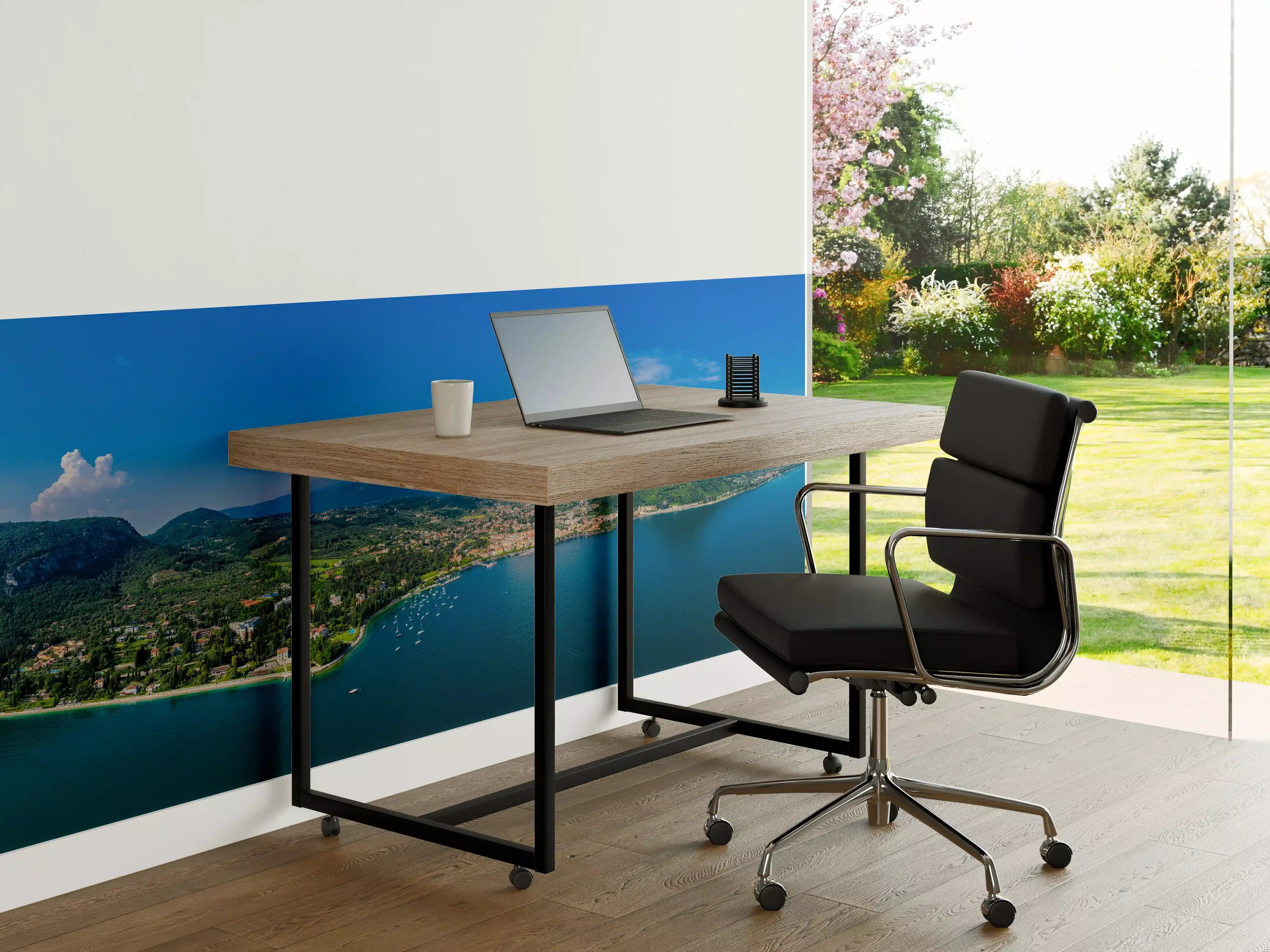 Büro Wandgestaltung - Gardasee Panorama Blau-Grün