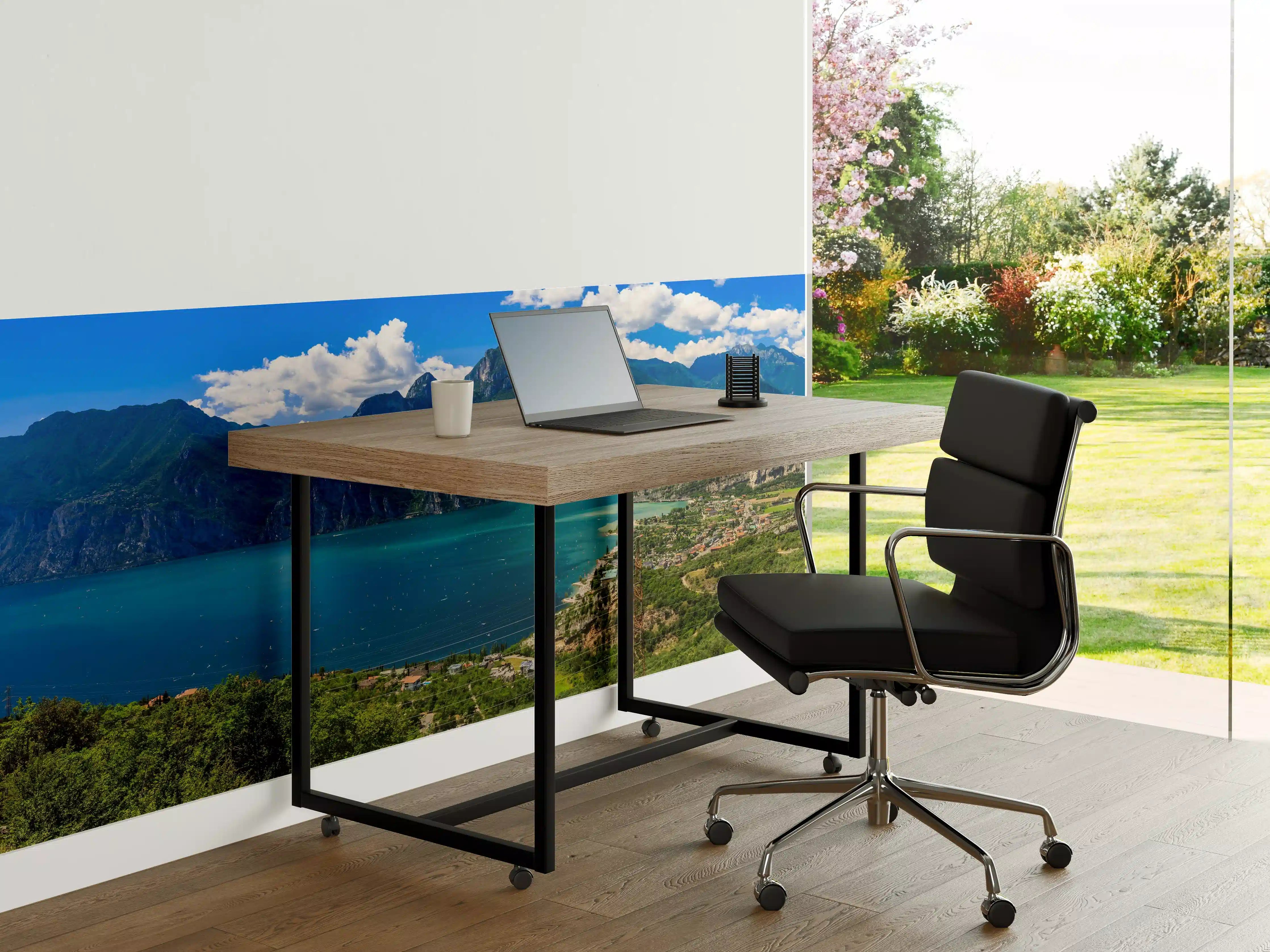 Büro Wandgestaltung - Gardasee Panorama in Blau und Grün