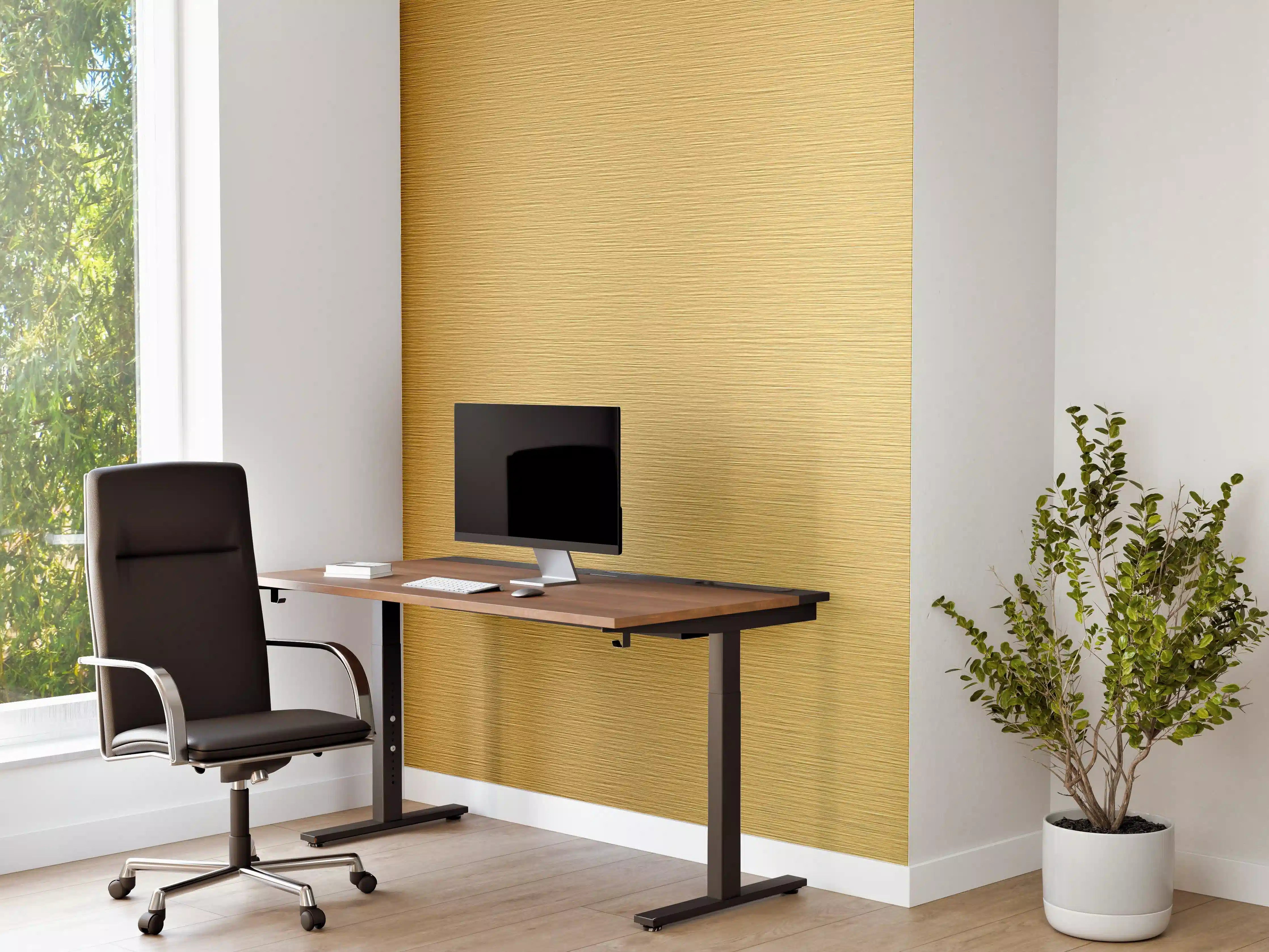 Büro Wandgestaltung - Gebürstetes Gold