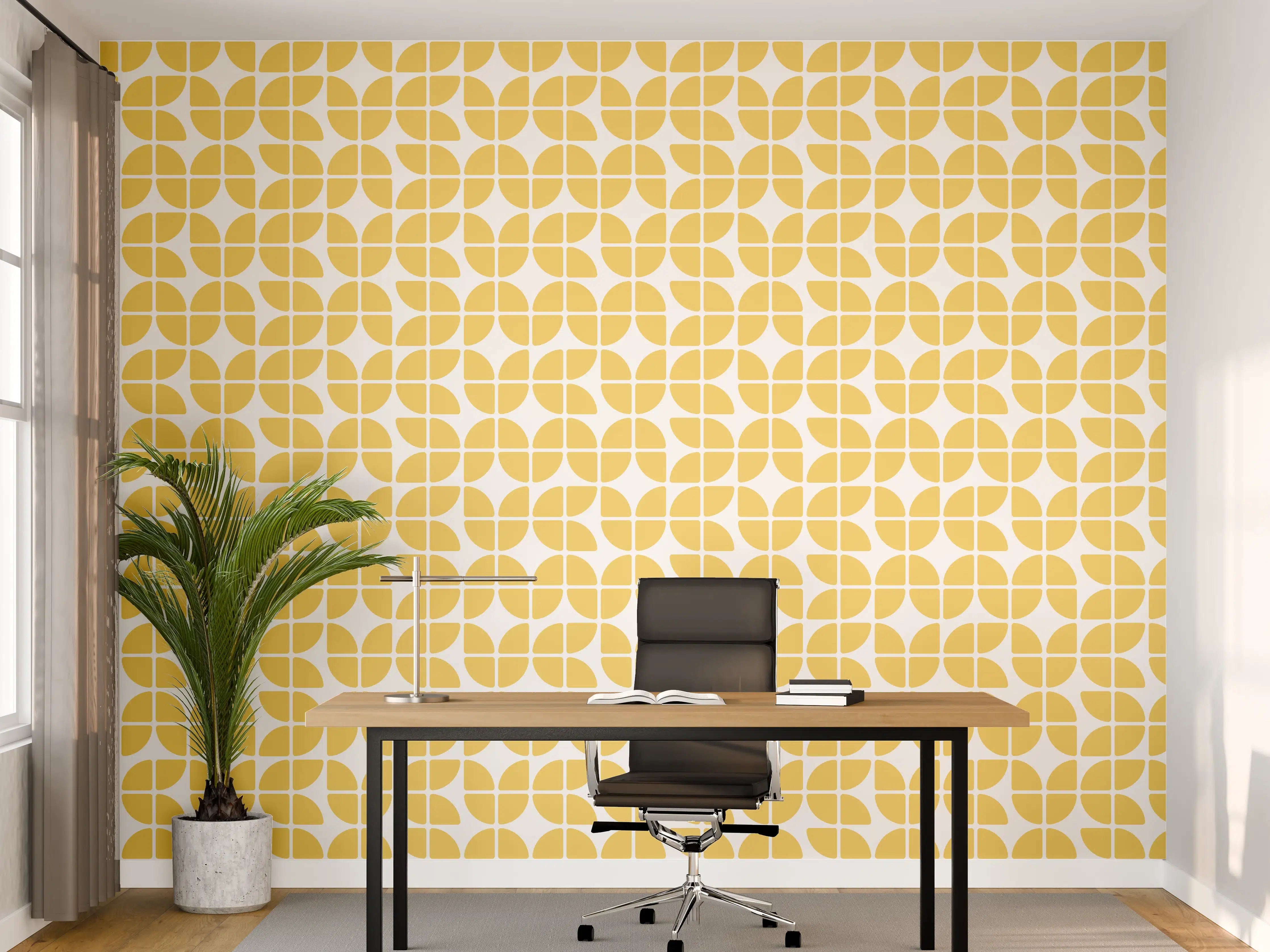 Büro Wandgestaltung - Gelbe Musterfliese