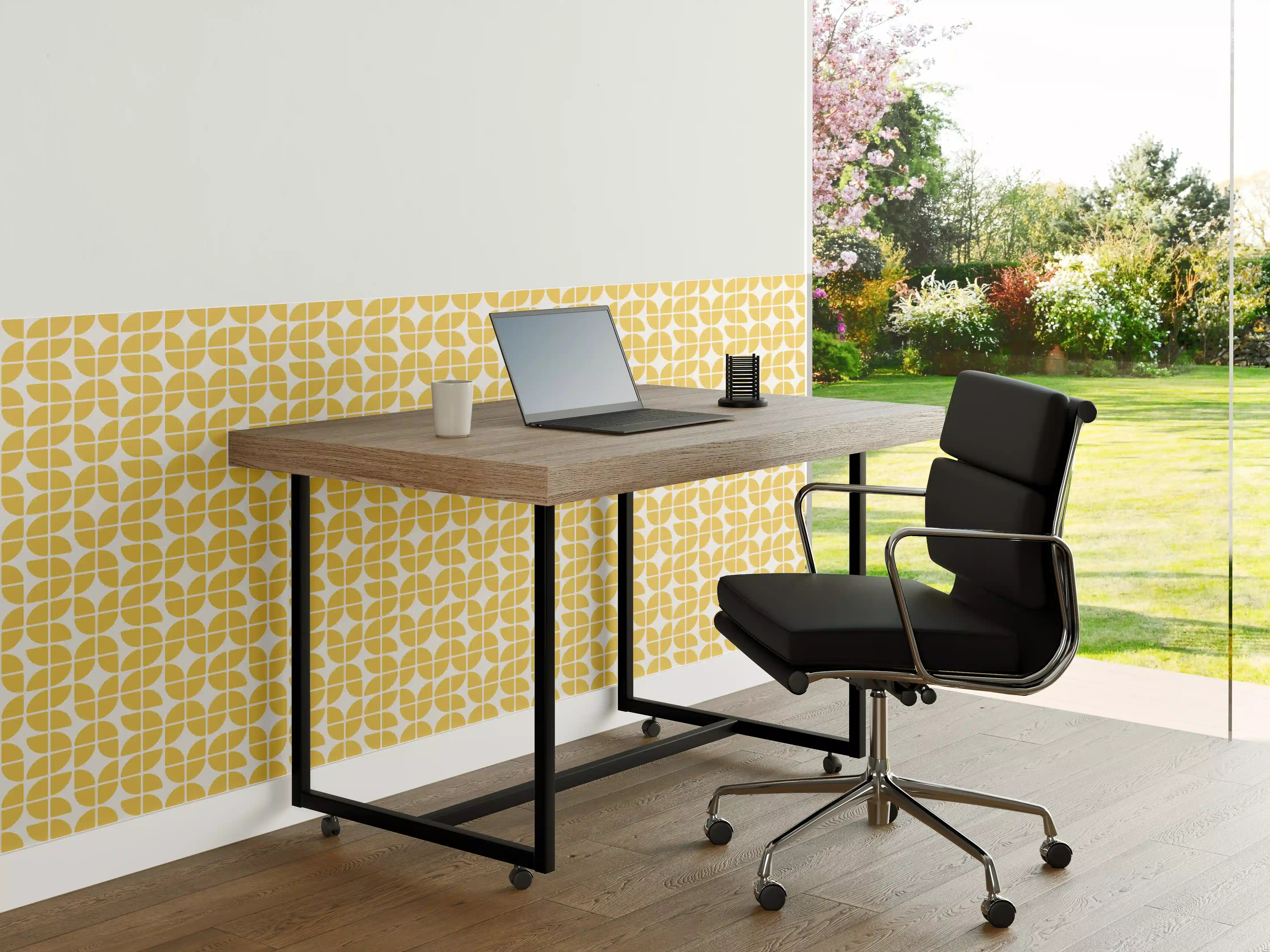 Büro Wandgestaltung - Gelbe Musterfliese