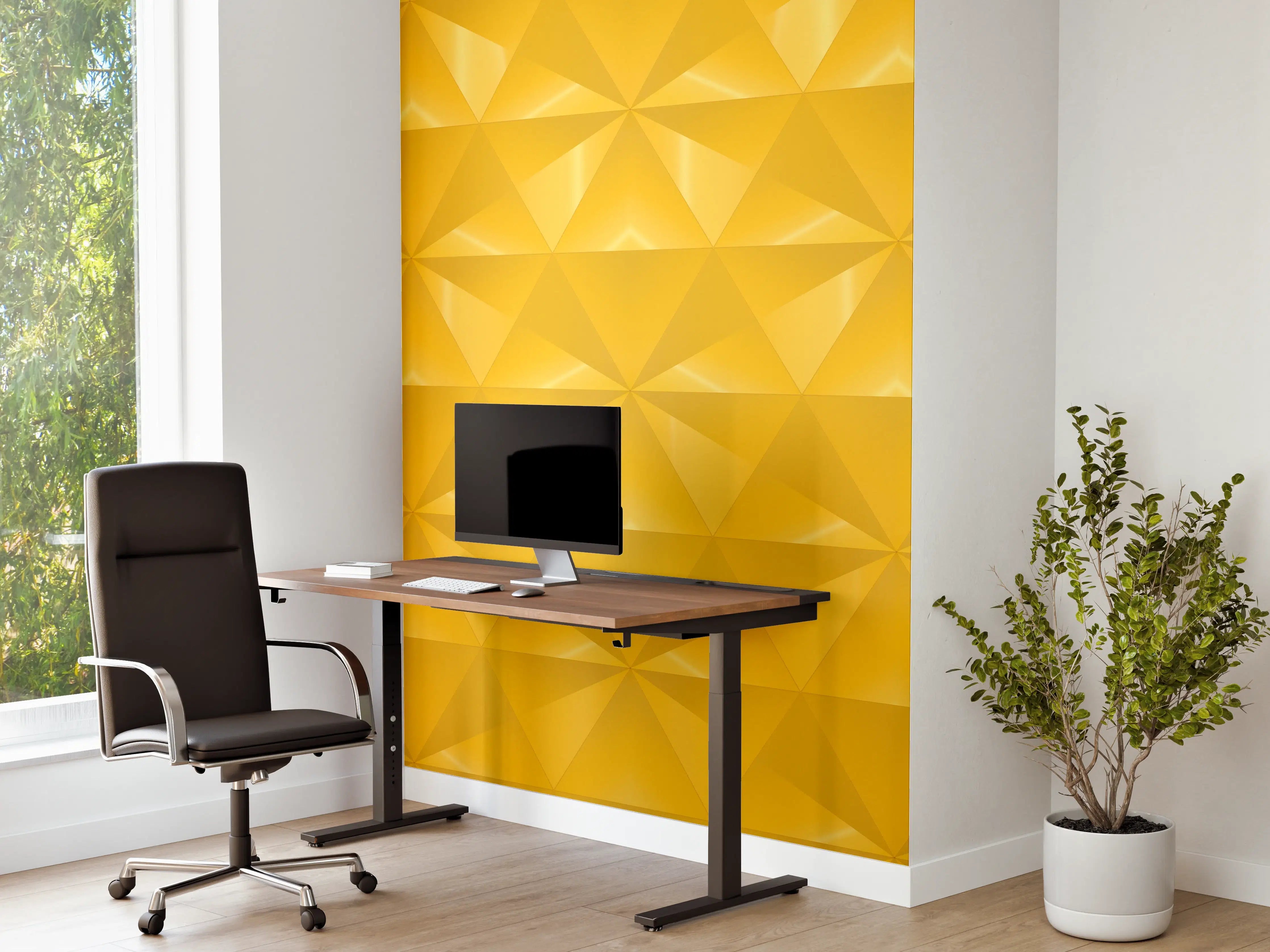 Büro Wandgestaltung - Gelbes Fliesenmuster - Geometrie