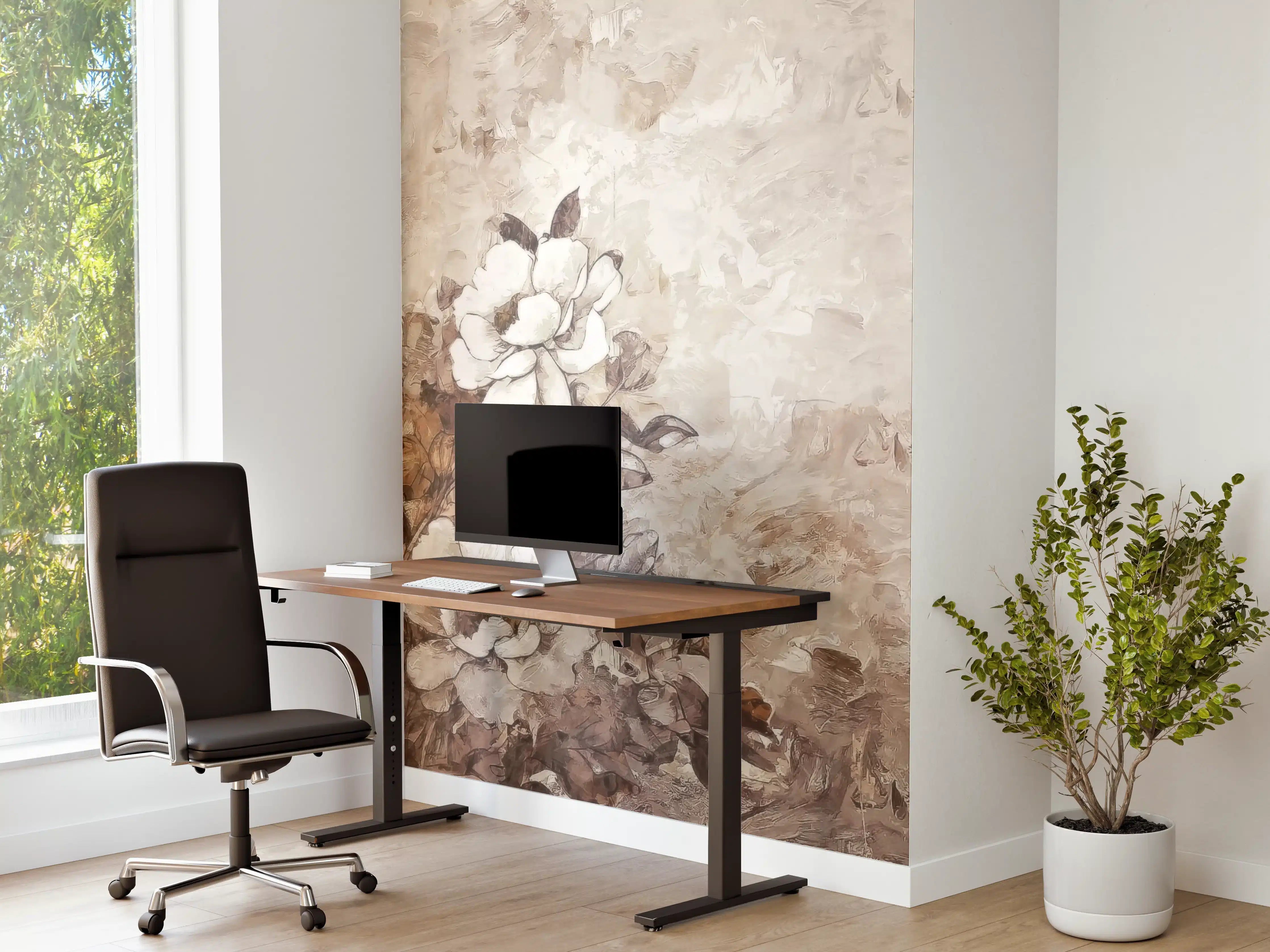 Büro Wandgestaltung - Gemälde . weiße Blüten