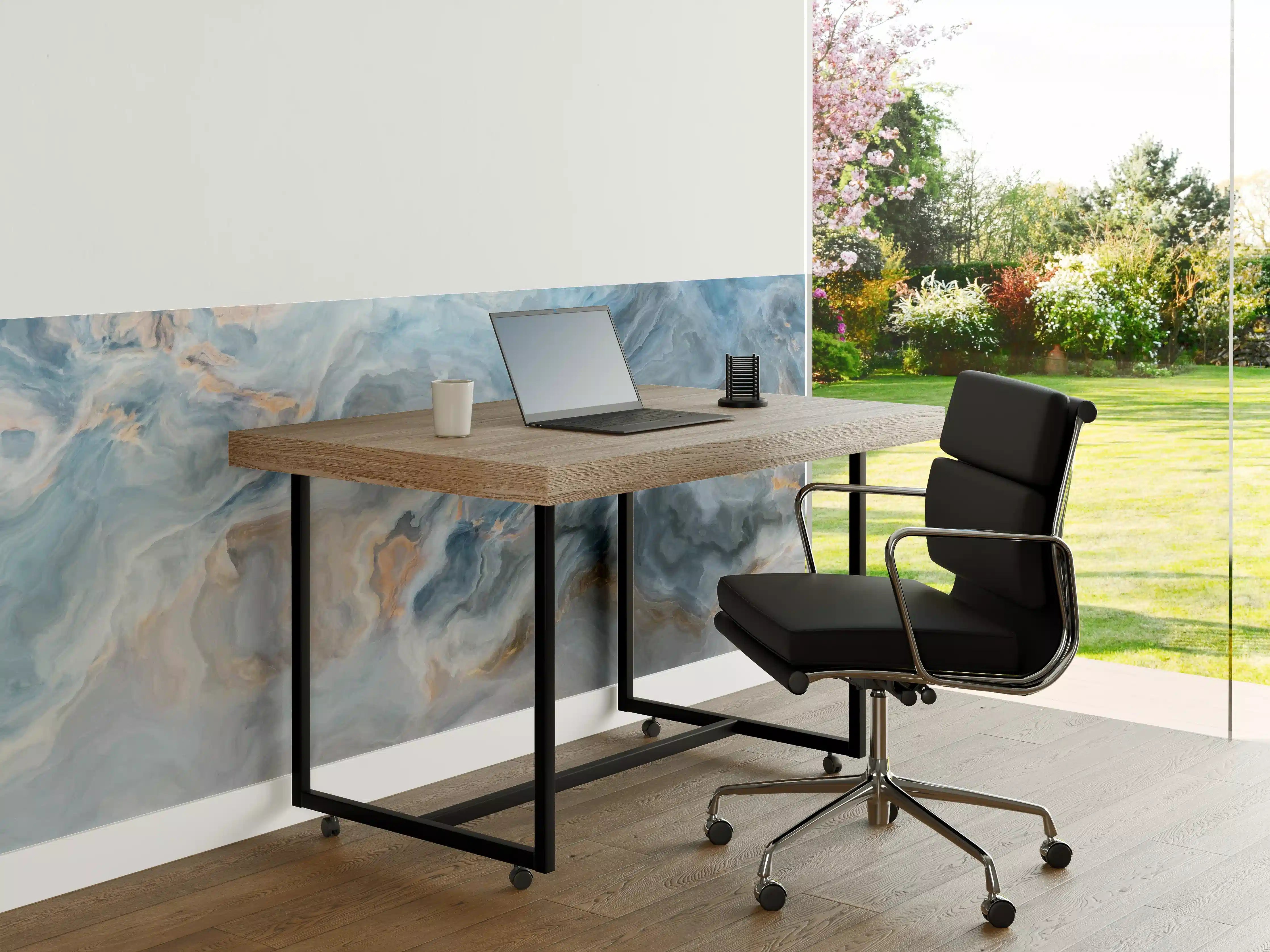 Büro Wandgestaltung - Gemalter bläulicher Marmor