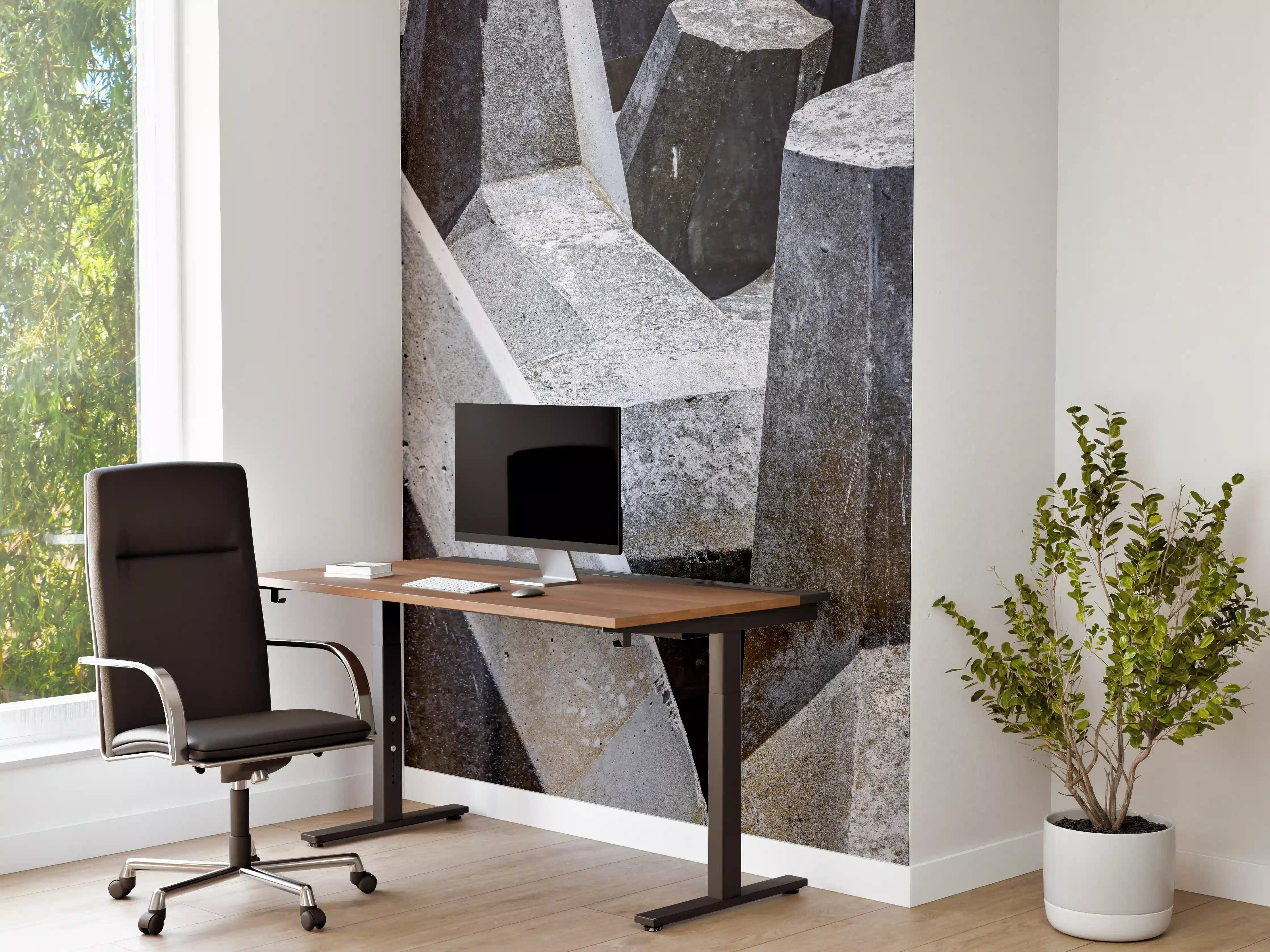 Büro Wandgestaltung - Geometrie in Grau-Weiß
