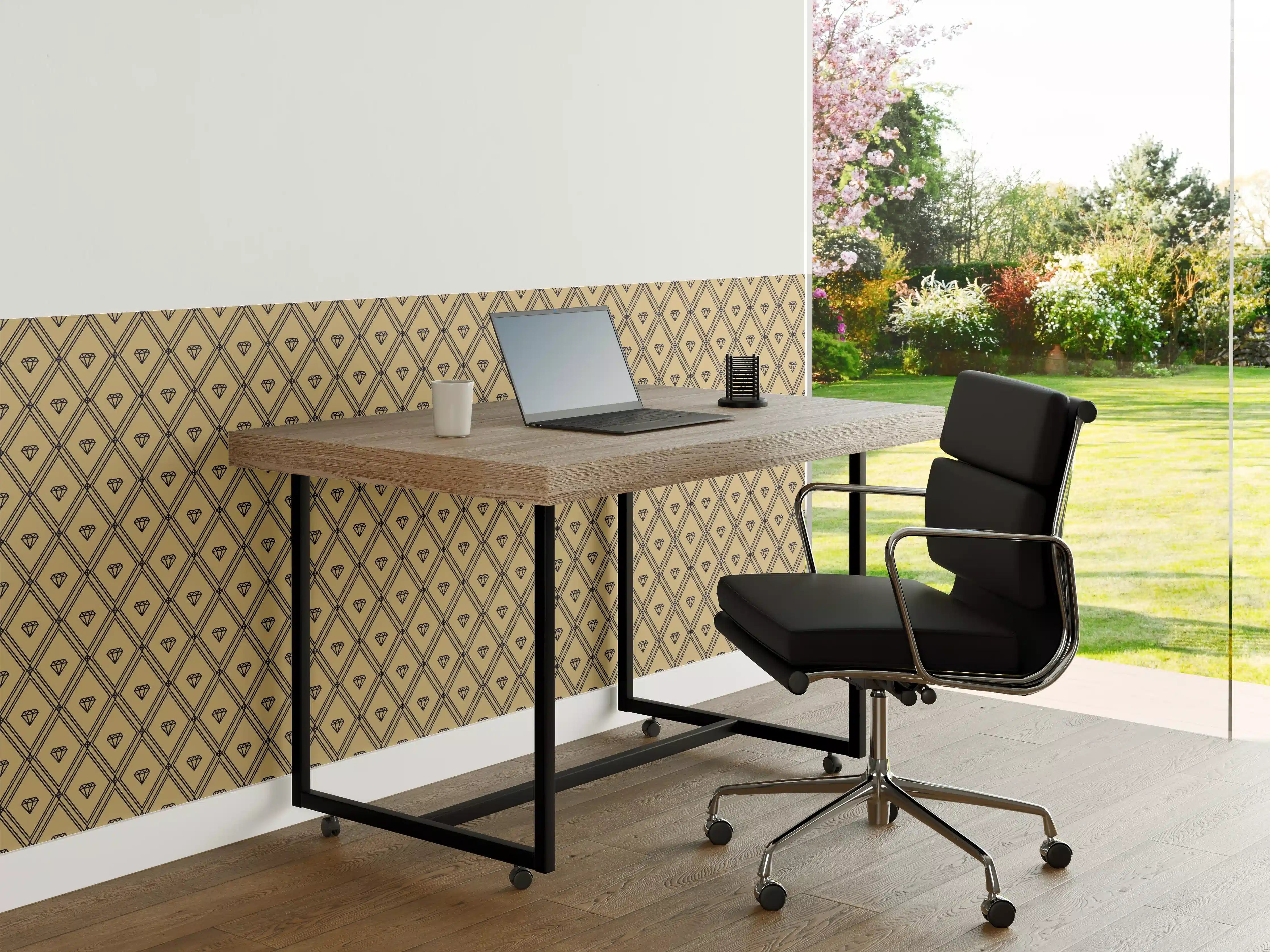 Büro Wandgestaltung - Geometrisch-Beiges Muster Design