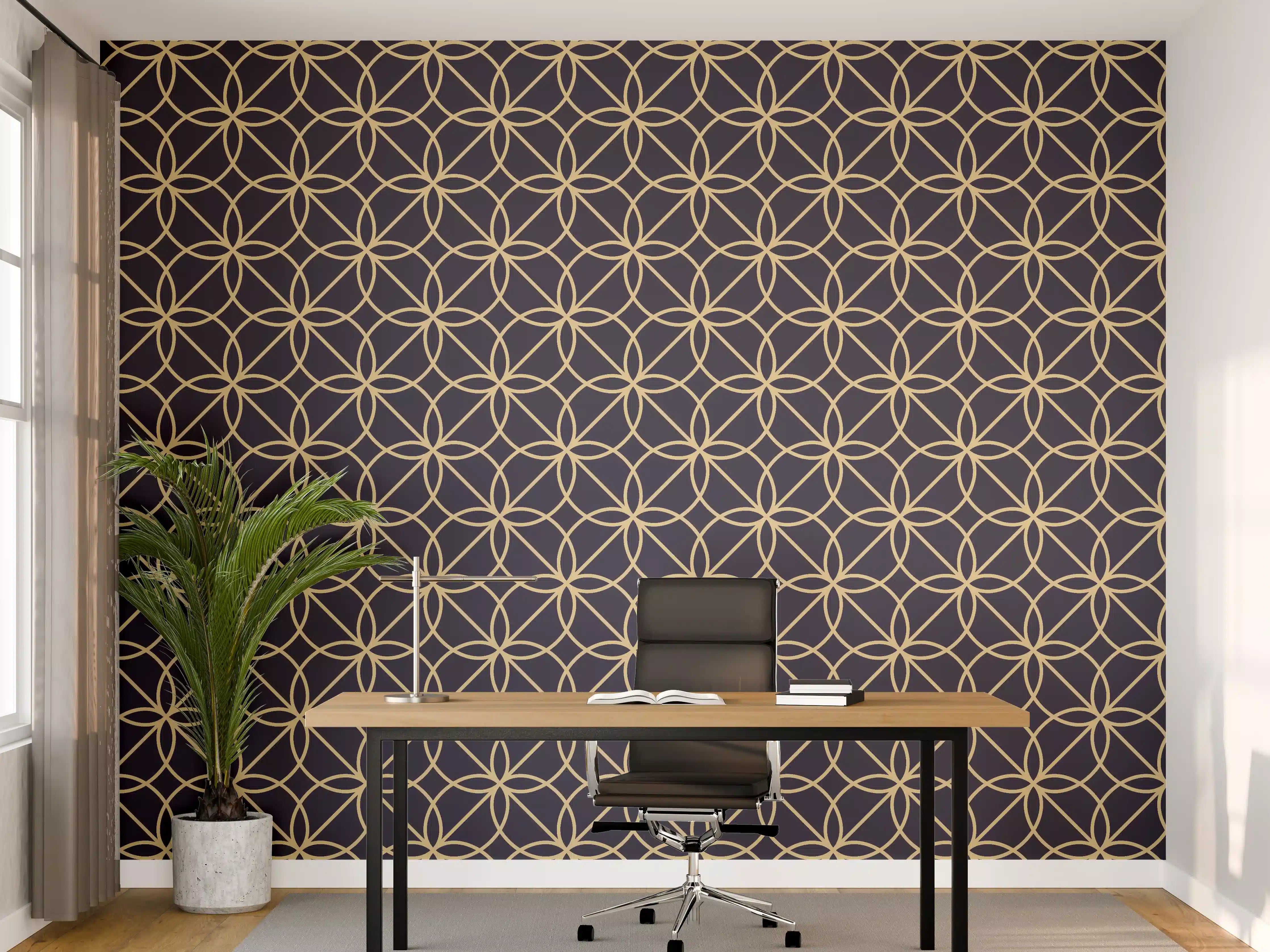 Büro Wandgestaltung - Geometrisch Blaues Muster