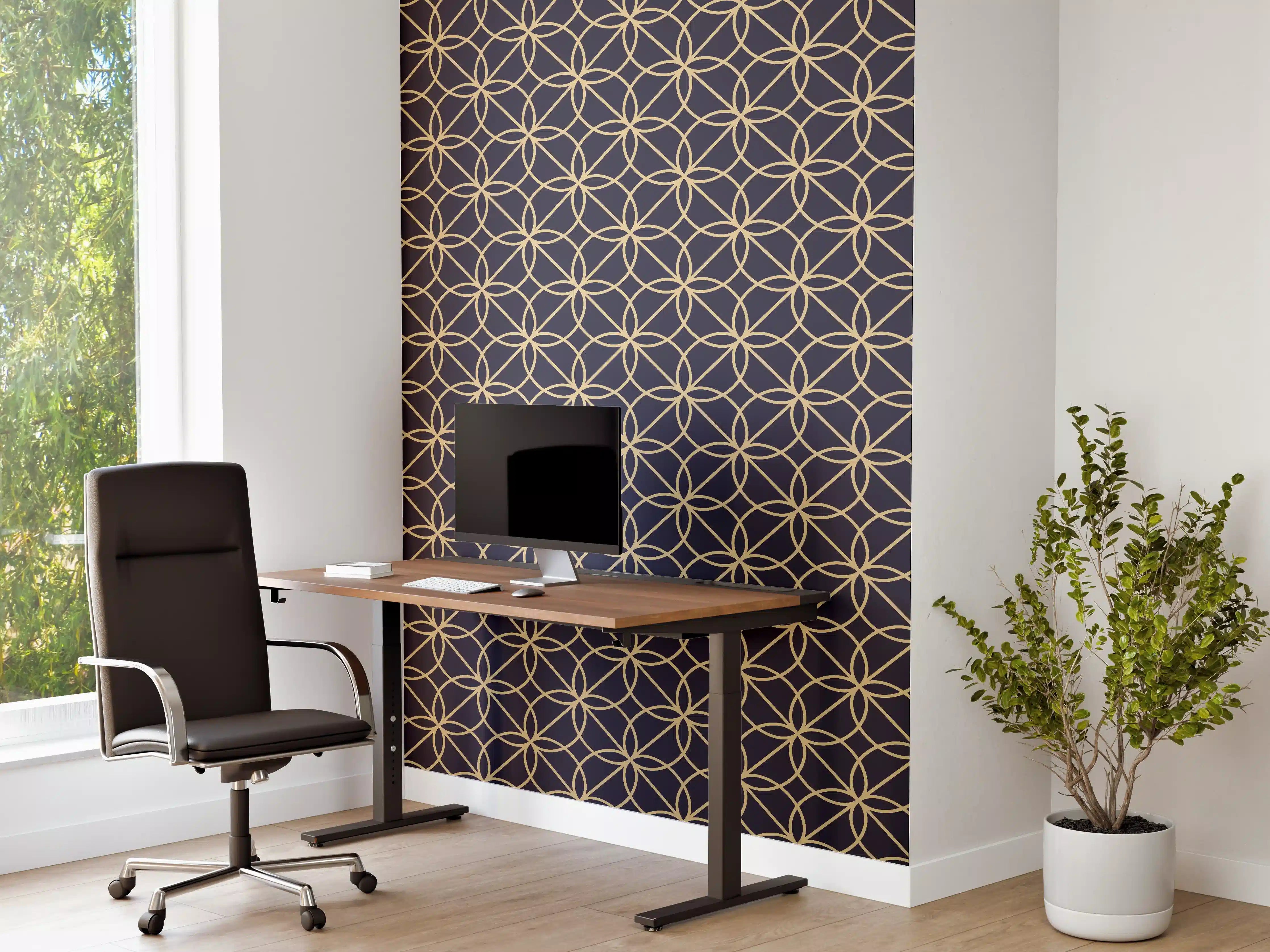 Büro Wandgestaltung - Geometrisch Blaues Muster