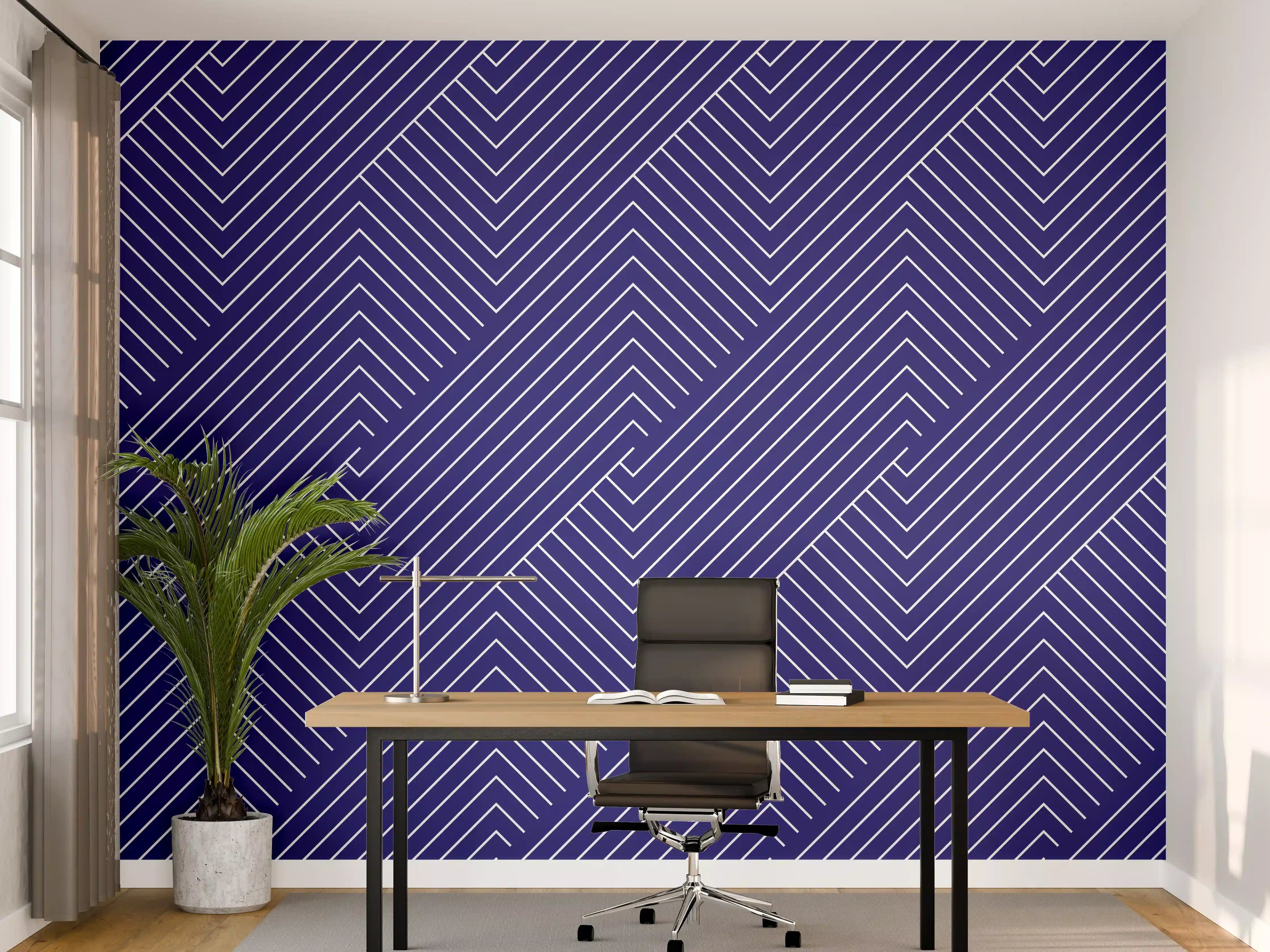 Büro Wandgestaltung - Geometrische Blau-Design Textur