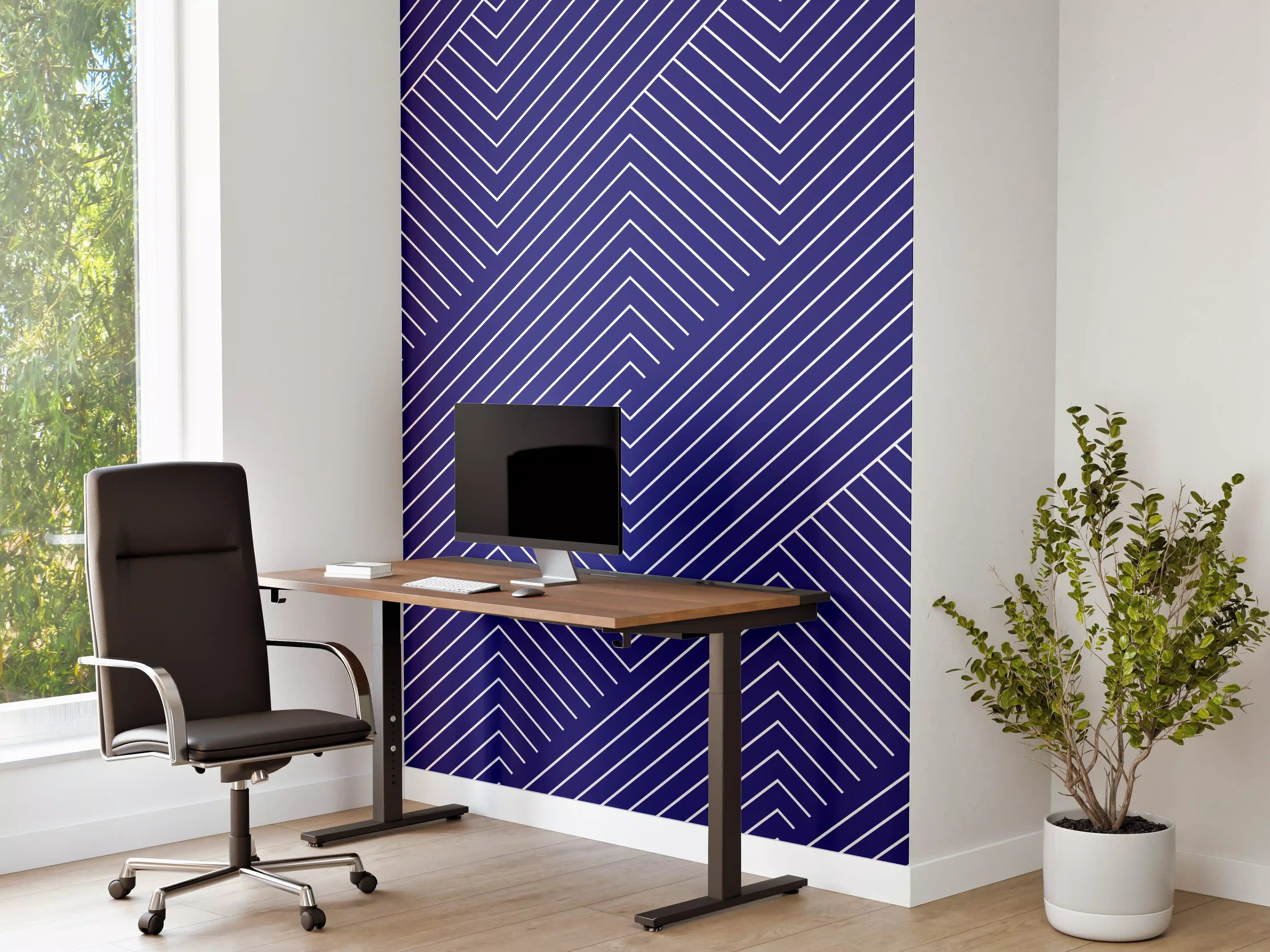 Büro Wandgestaltung - Geometrische Blau-Design Textur