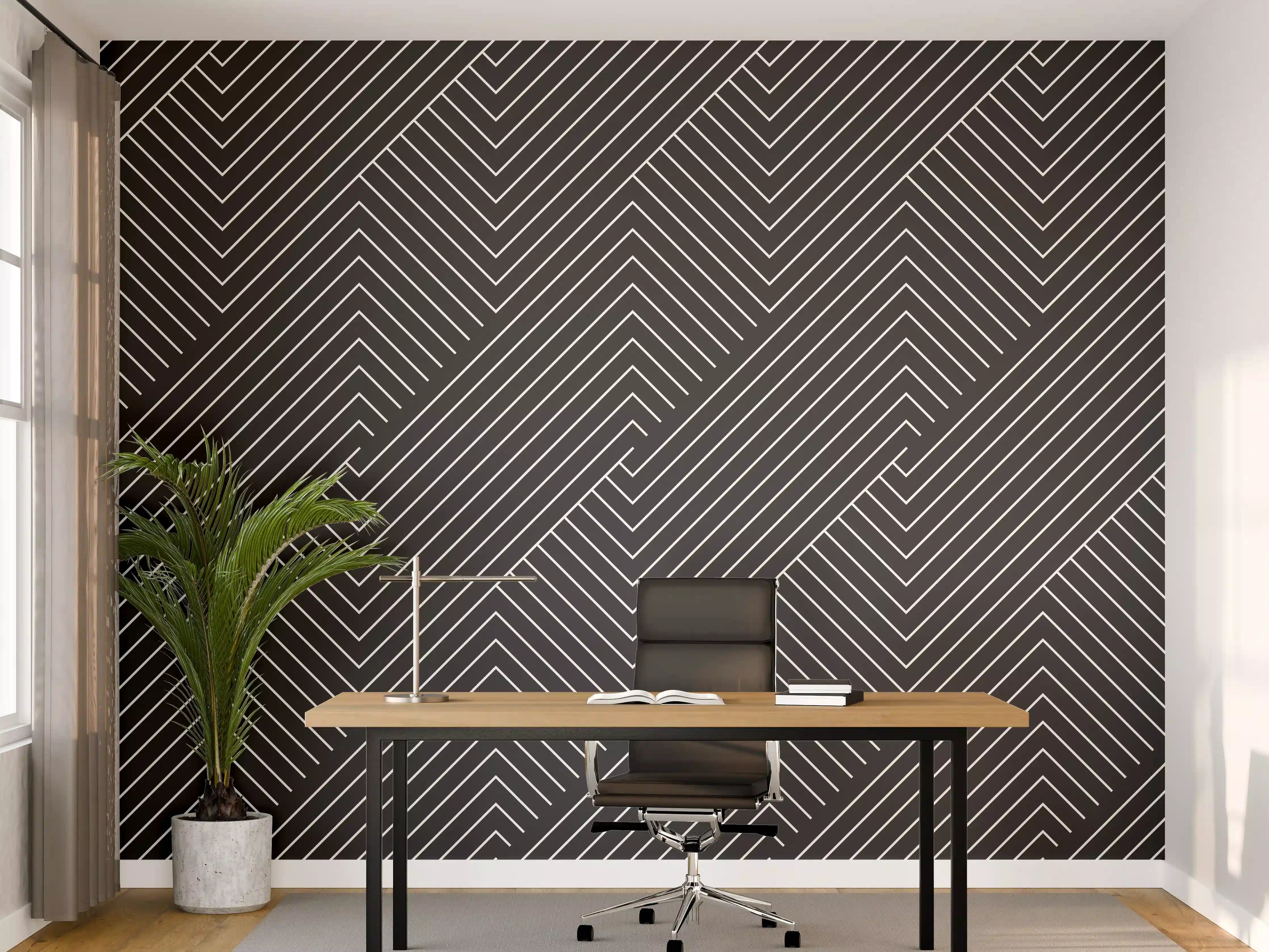 Büro Wandgestaltung - Geometrische Carbone-Textur