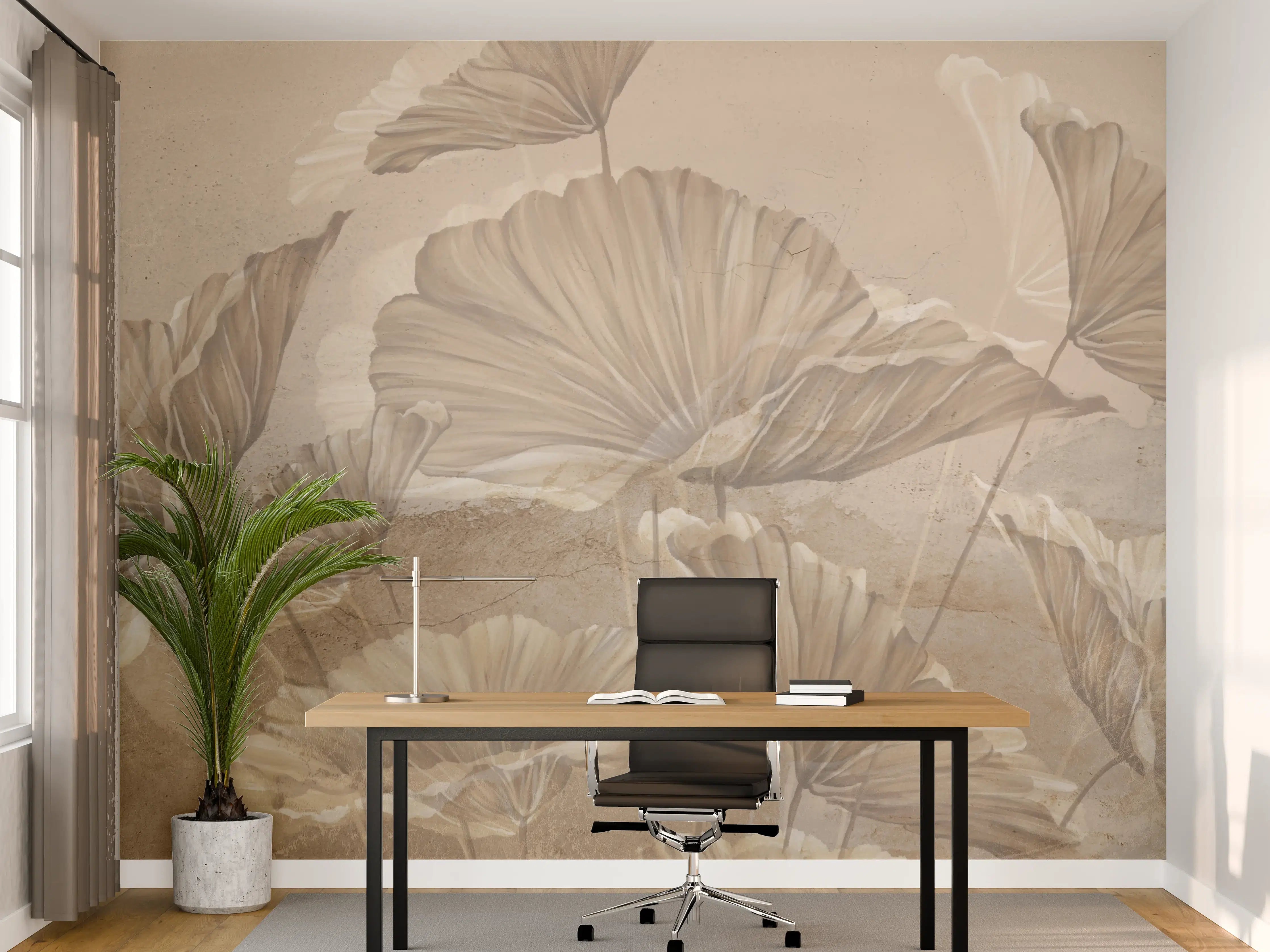 Büro Wandgestaltung - Geometrische Fliesen in warmem Ton