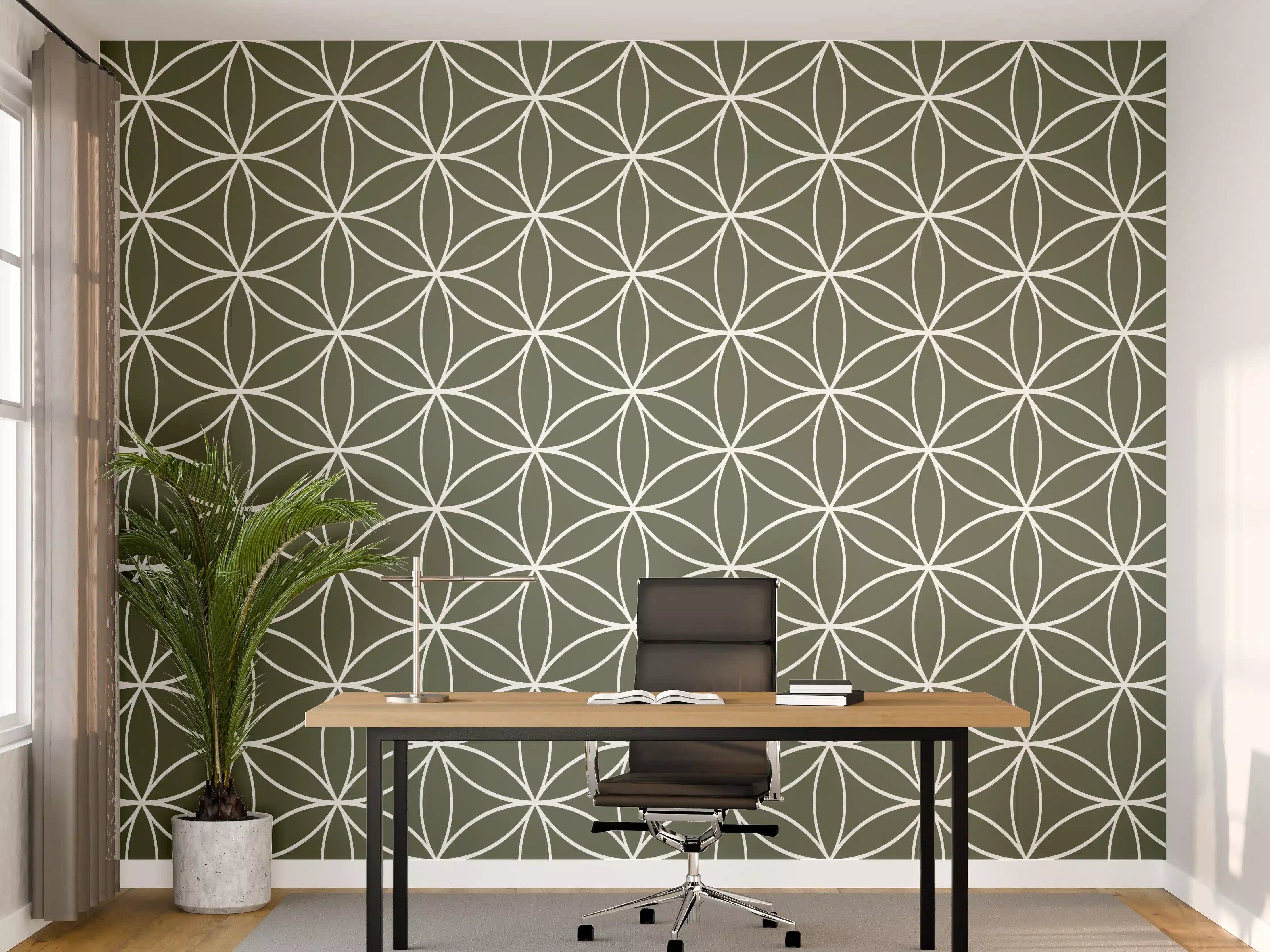 Büro Wandgestaltung - Geometrische Grünvielfalt