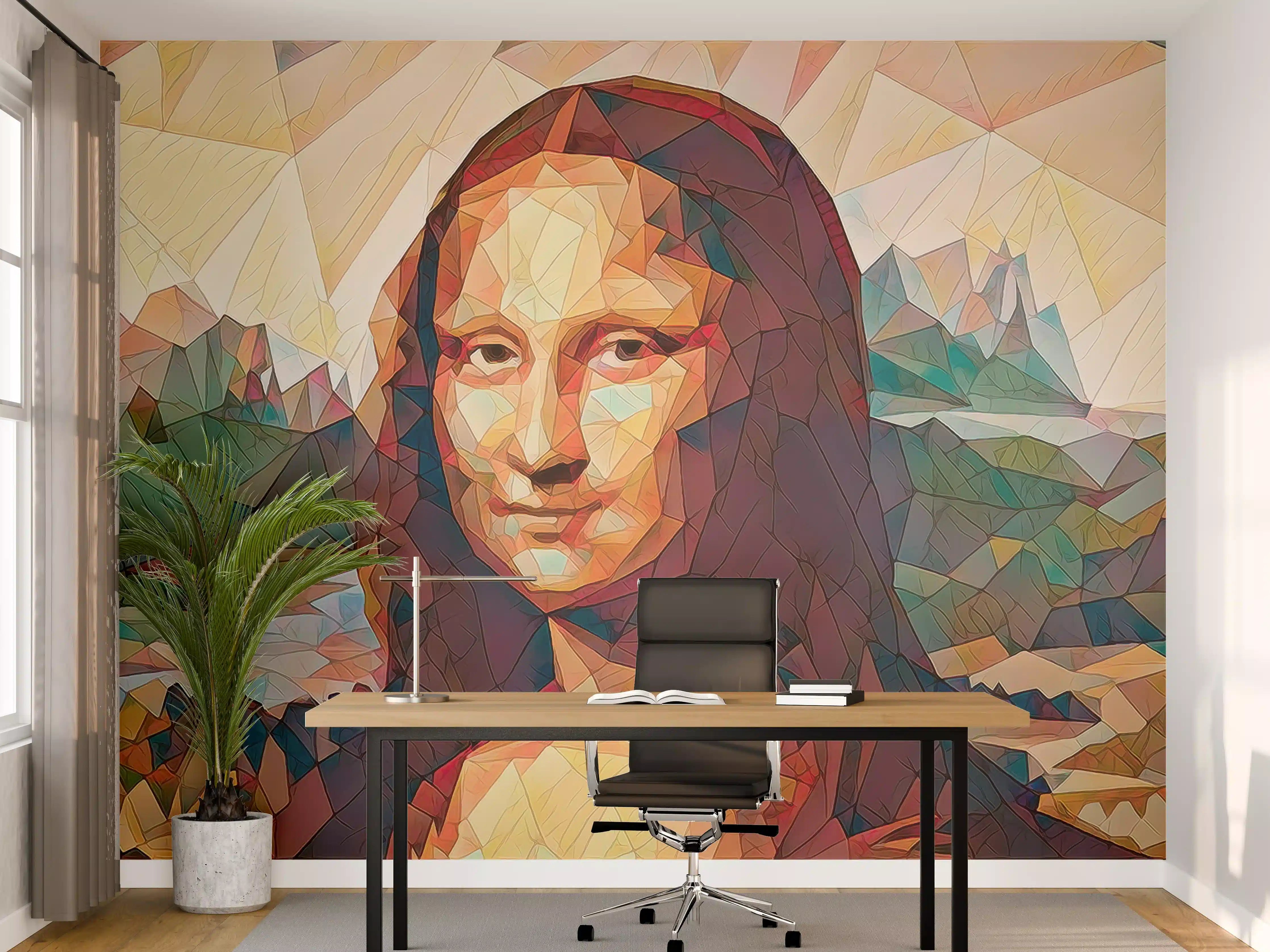 Büro Wandgestaltung - Geometrische Kunst des Mona Lisa