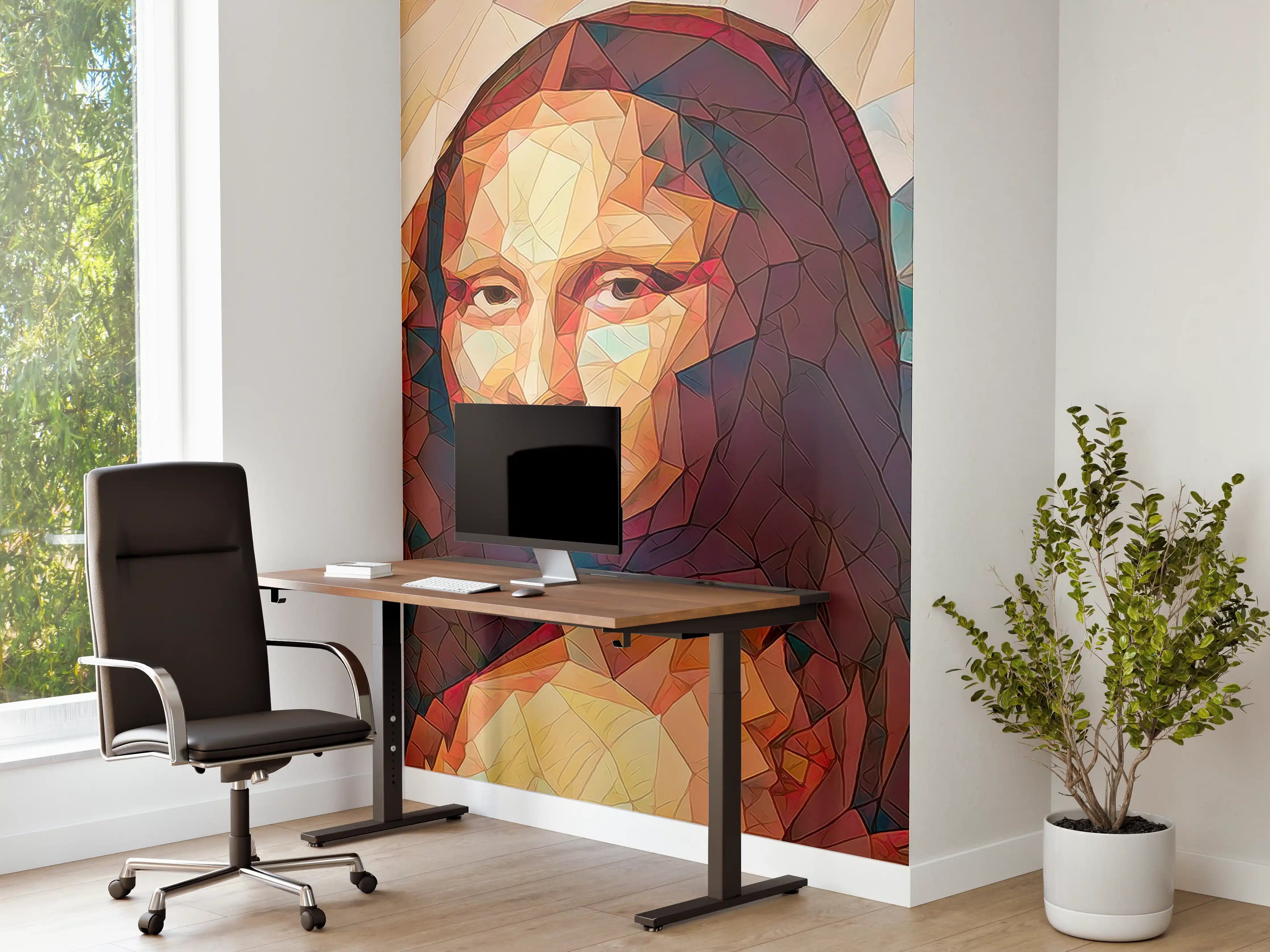 Büro Wandgestaltung - Geometrische Kunst des Mona Lisa