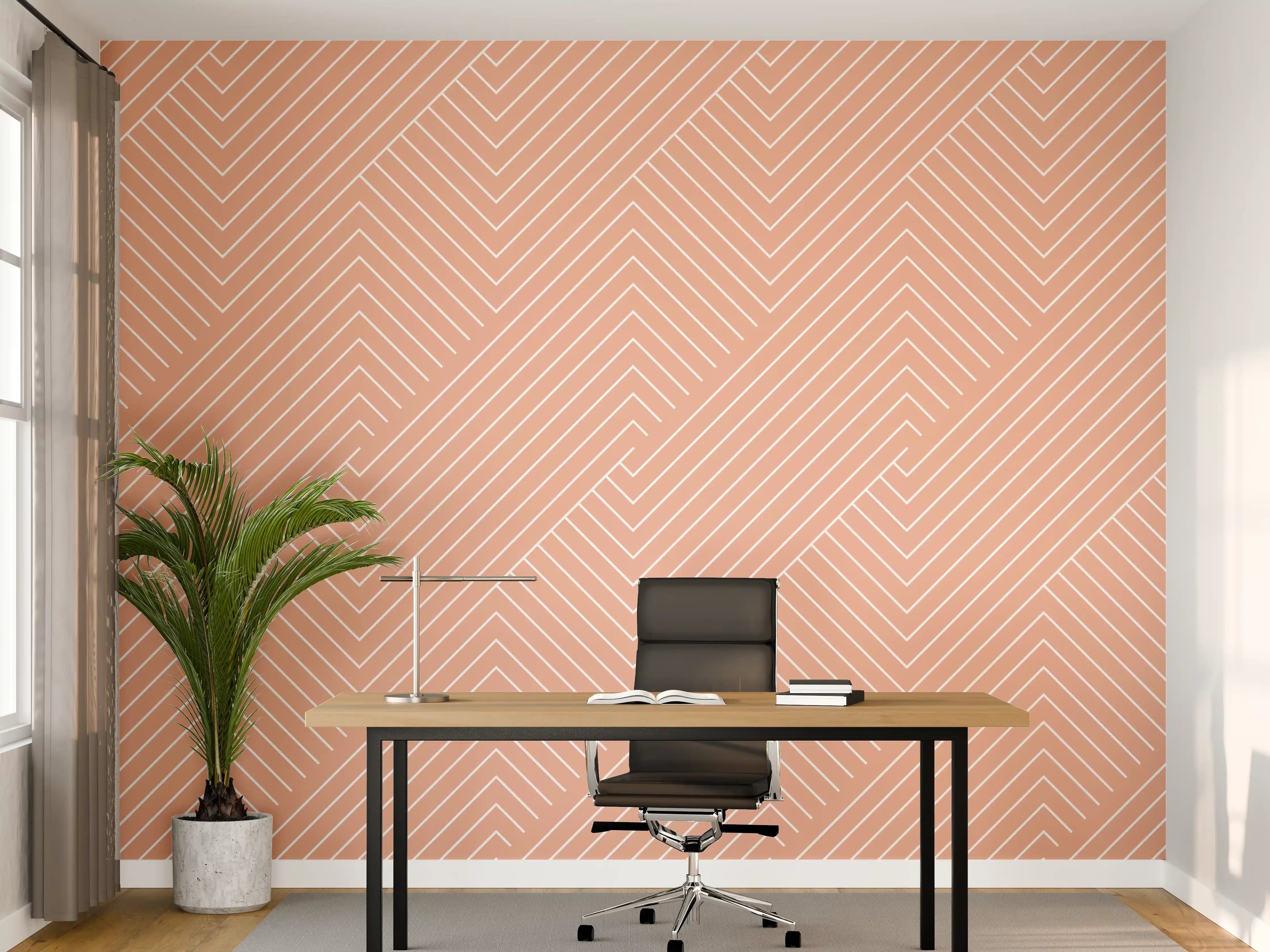 Büro Wandgestaltung - Geometrische Salmone-Textur