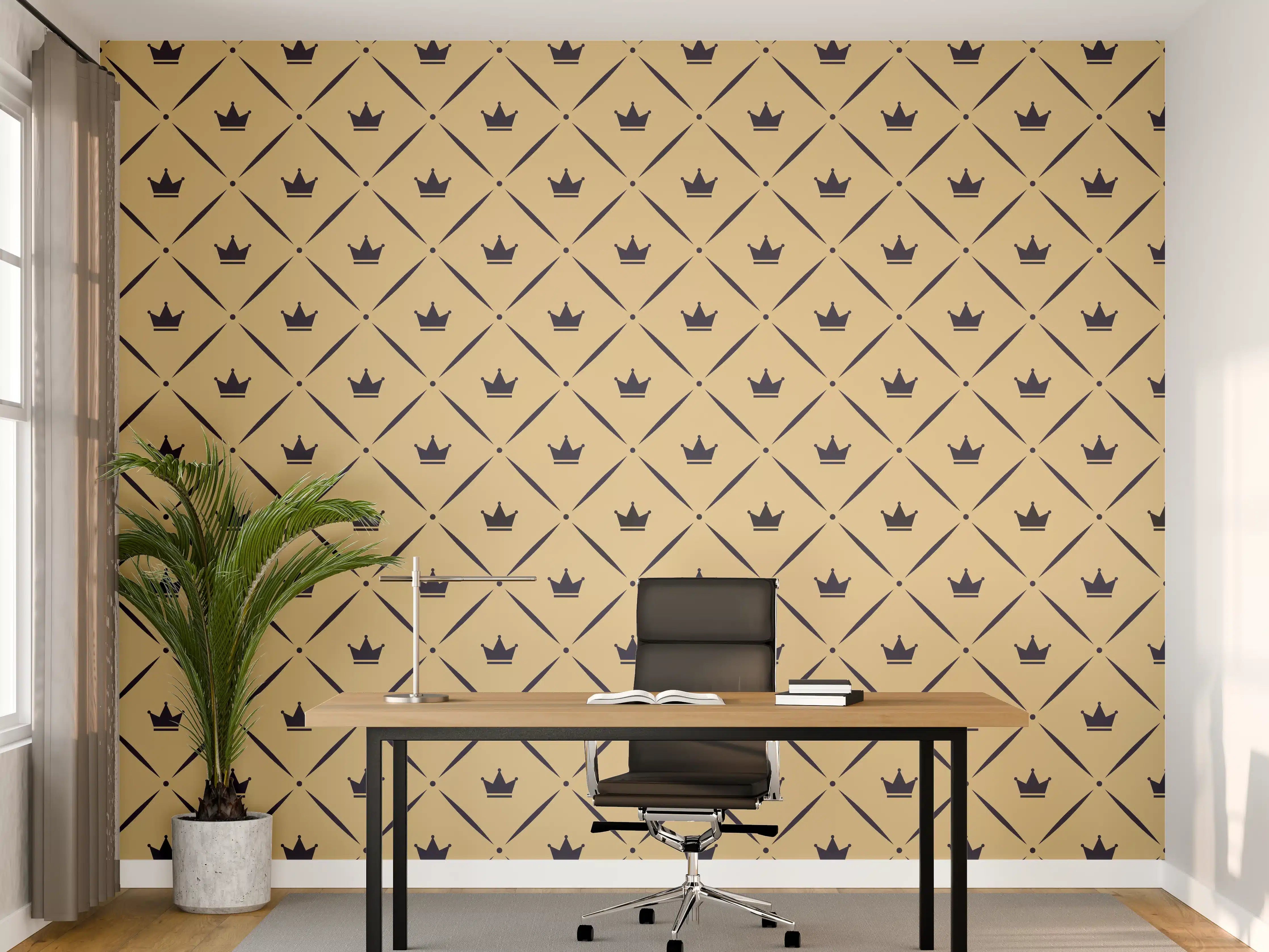 Büro Wandgestaltung - Geometrisches Beige Muster