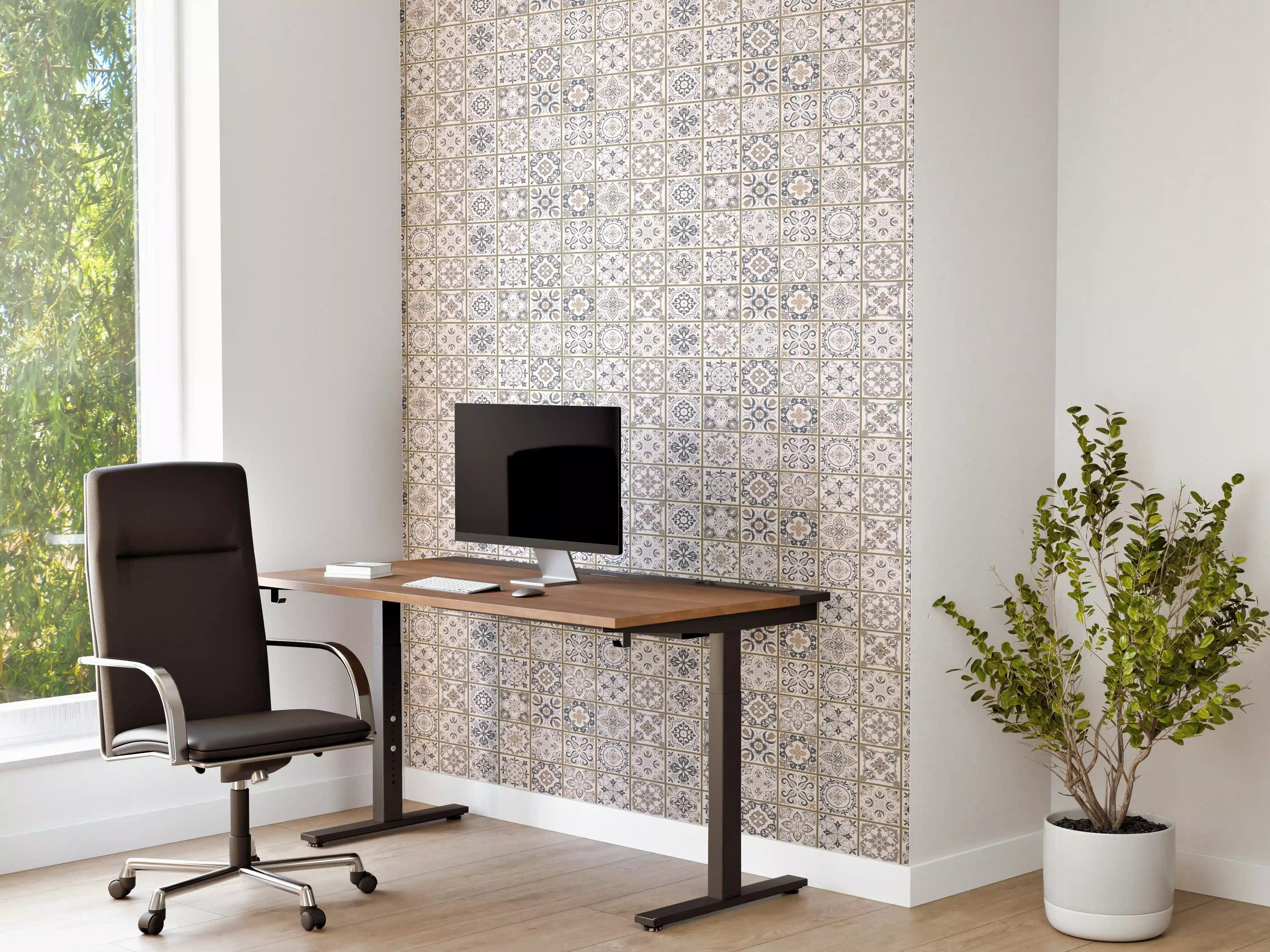 Büro Wandgestaltung - Geometrisches Grau-Weiß Muster