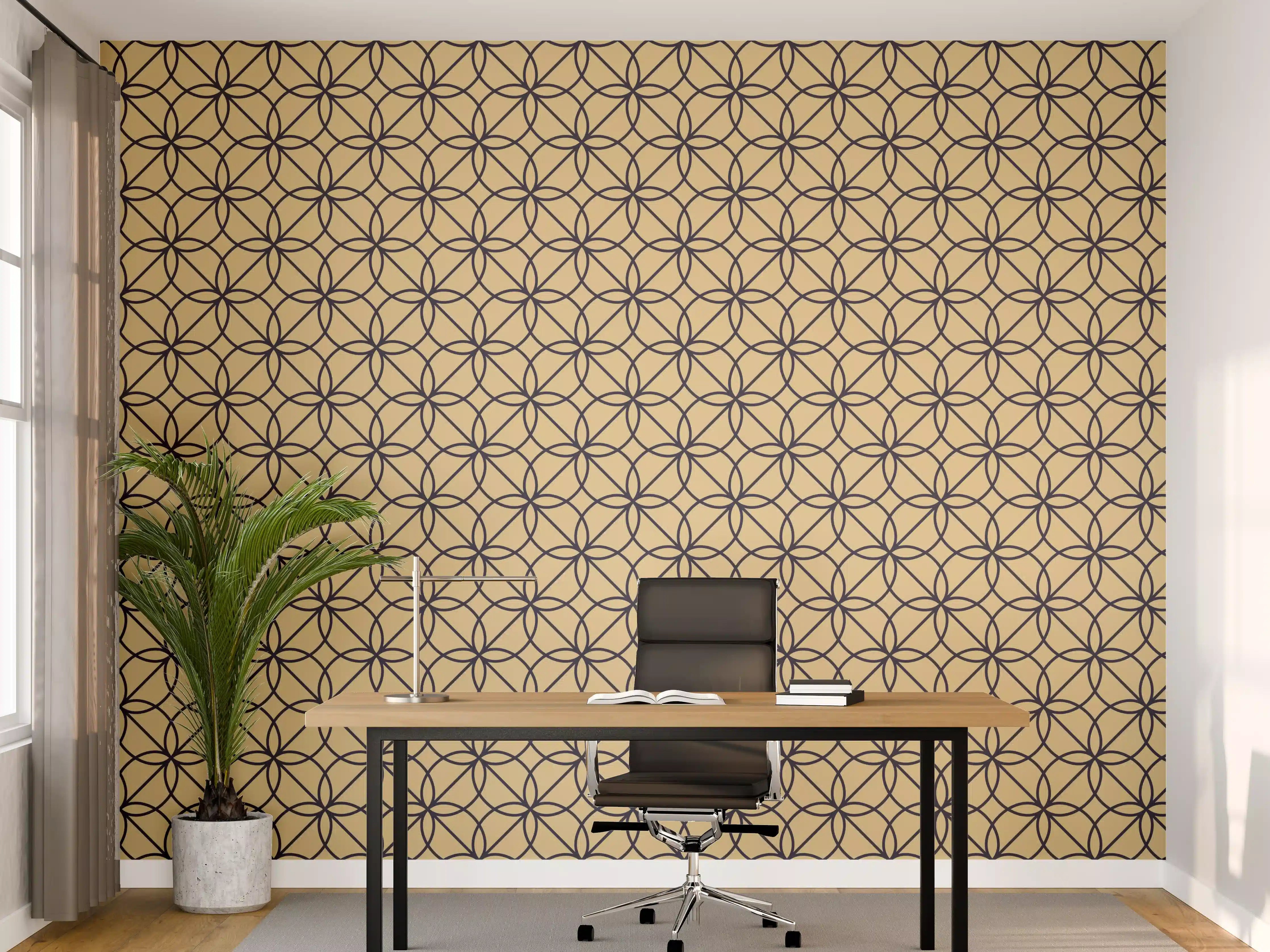 Büro Wandgestaltung - Geometrisches Hellbraun Muster