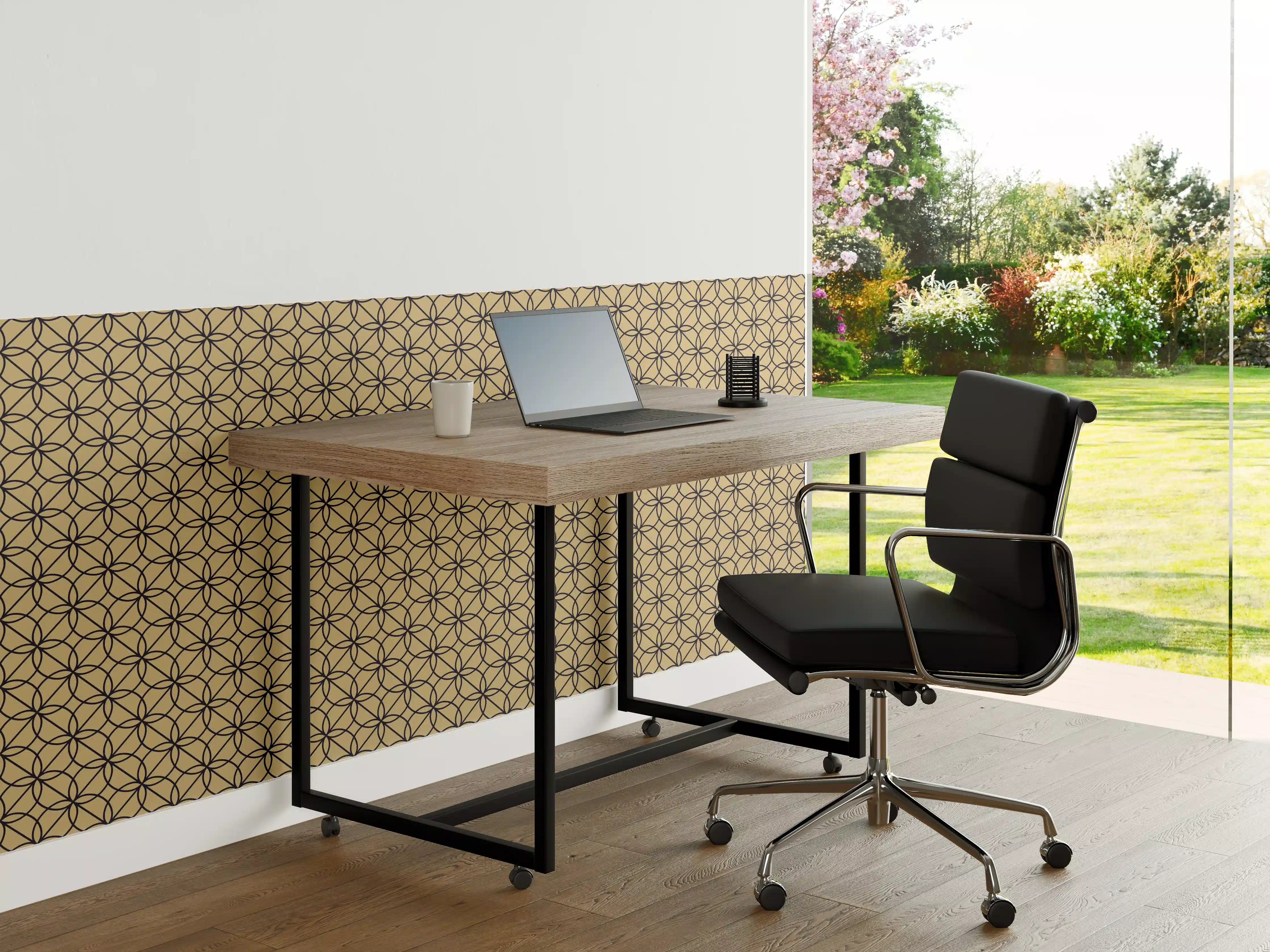 Büro Wandgestaltung - Geometrisches Hellbraun Muster
