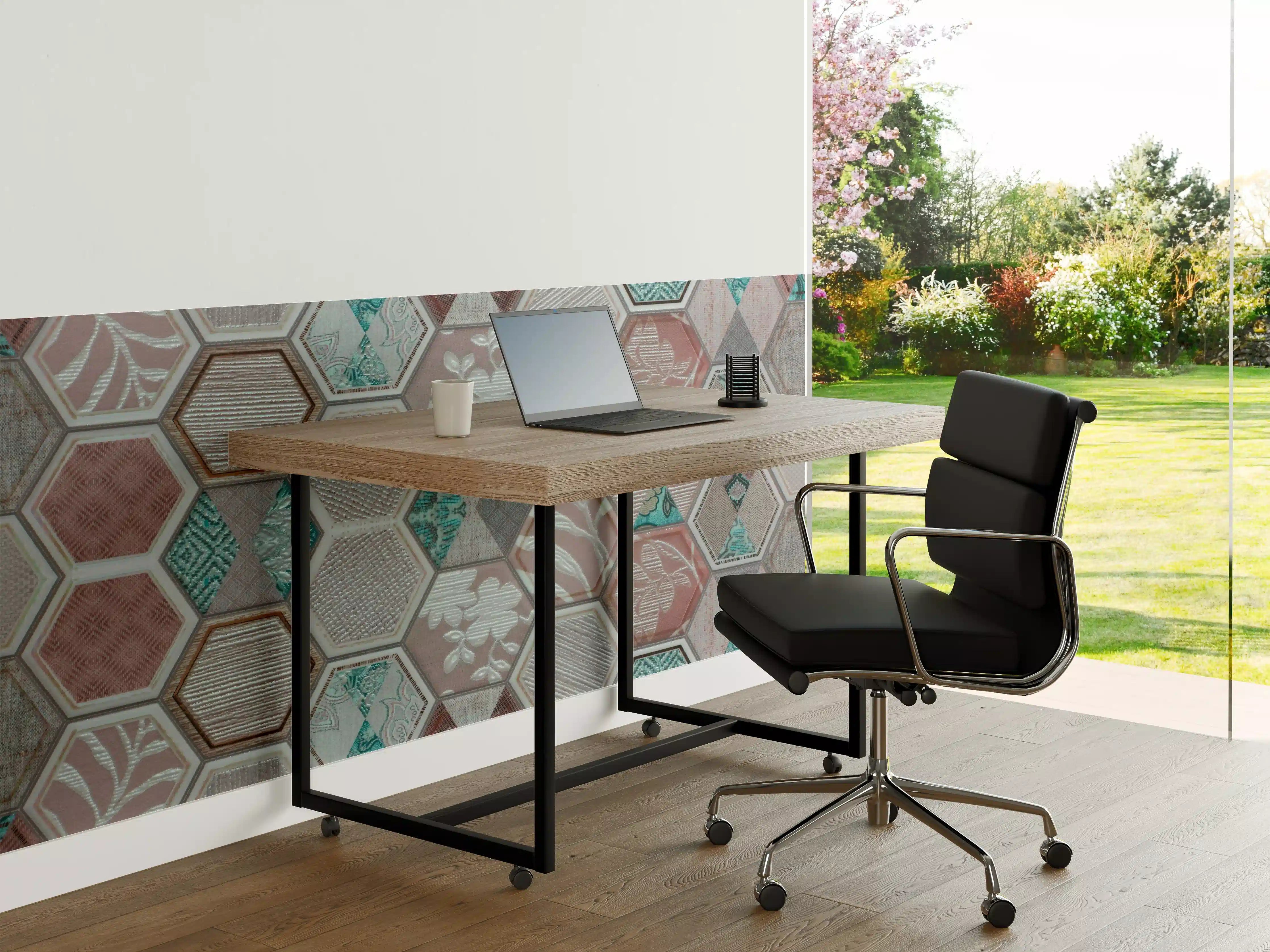 Büro Wandgestaltung - Geometrisches Hexagon-Mosaikmuster