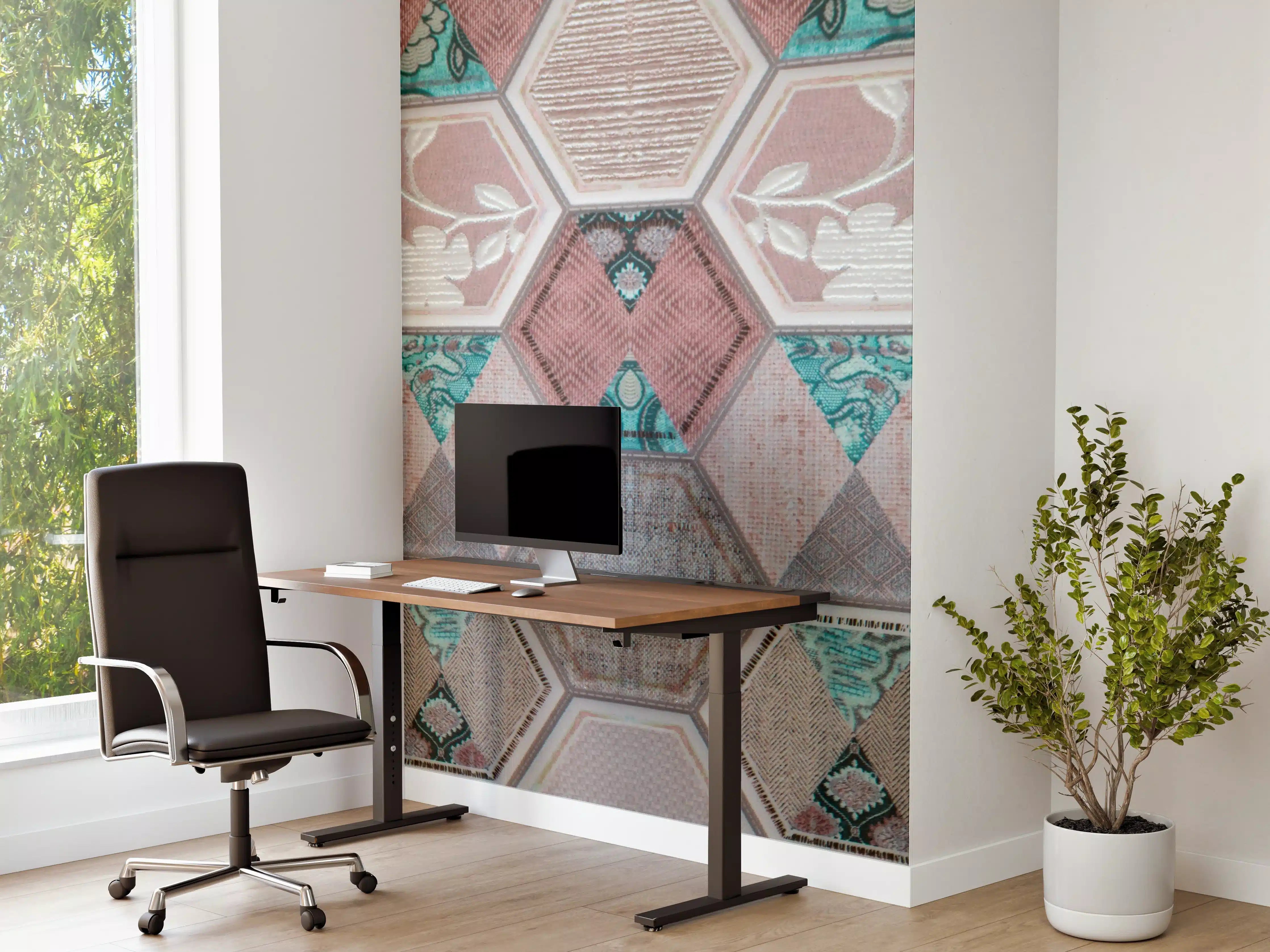 Büro Wandgestaltung - Geometrisches Muster Pastell