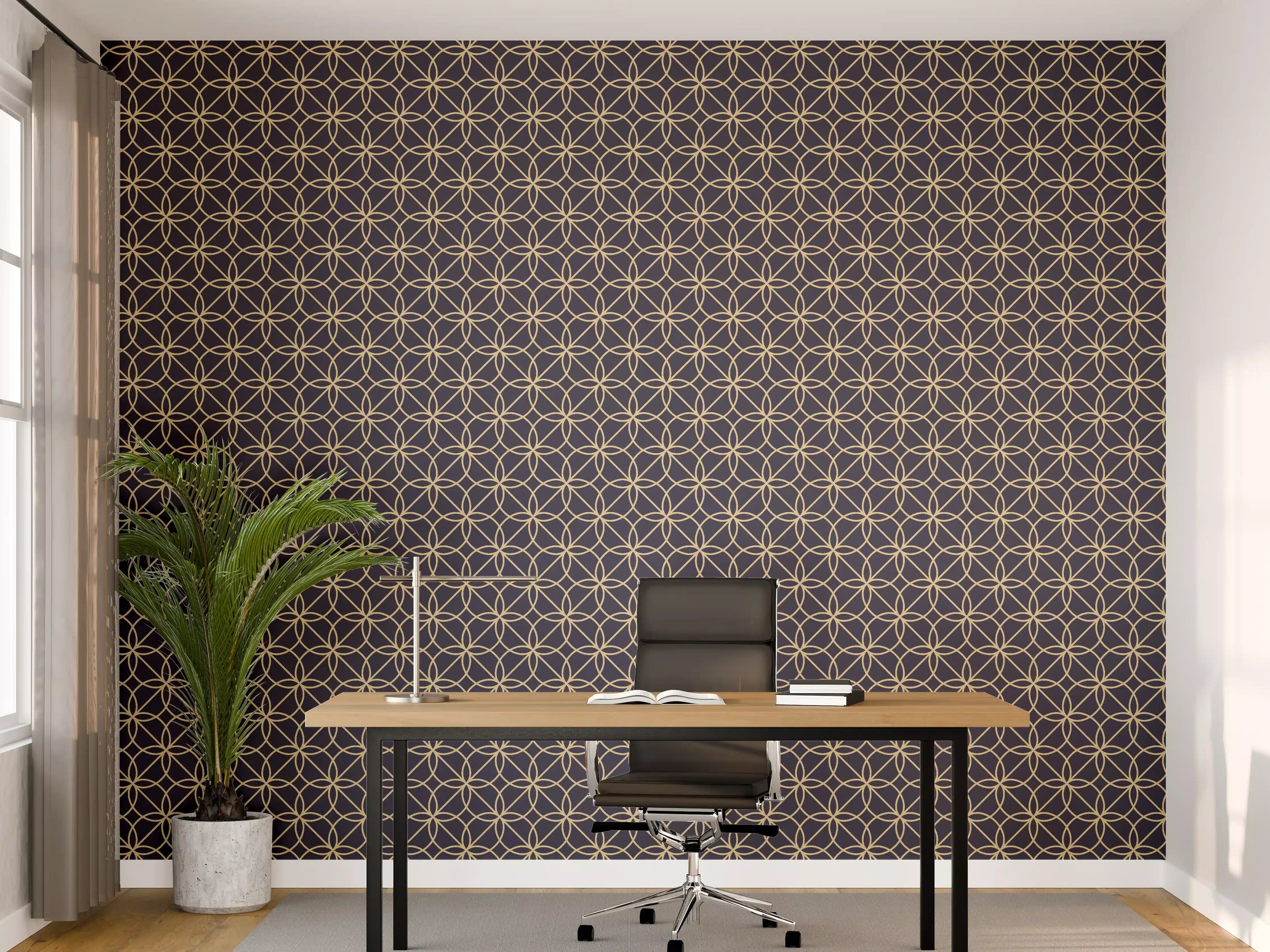 Büro Wandgestaltung - Geometrisches Navy Muster Design