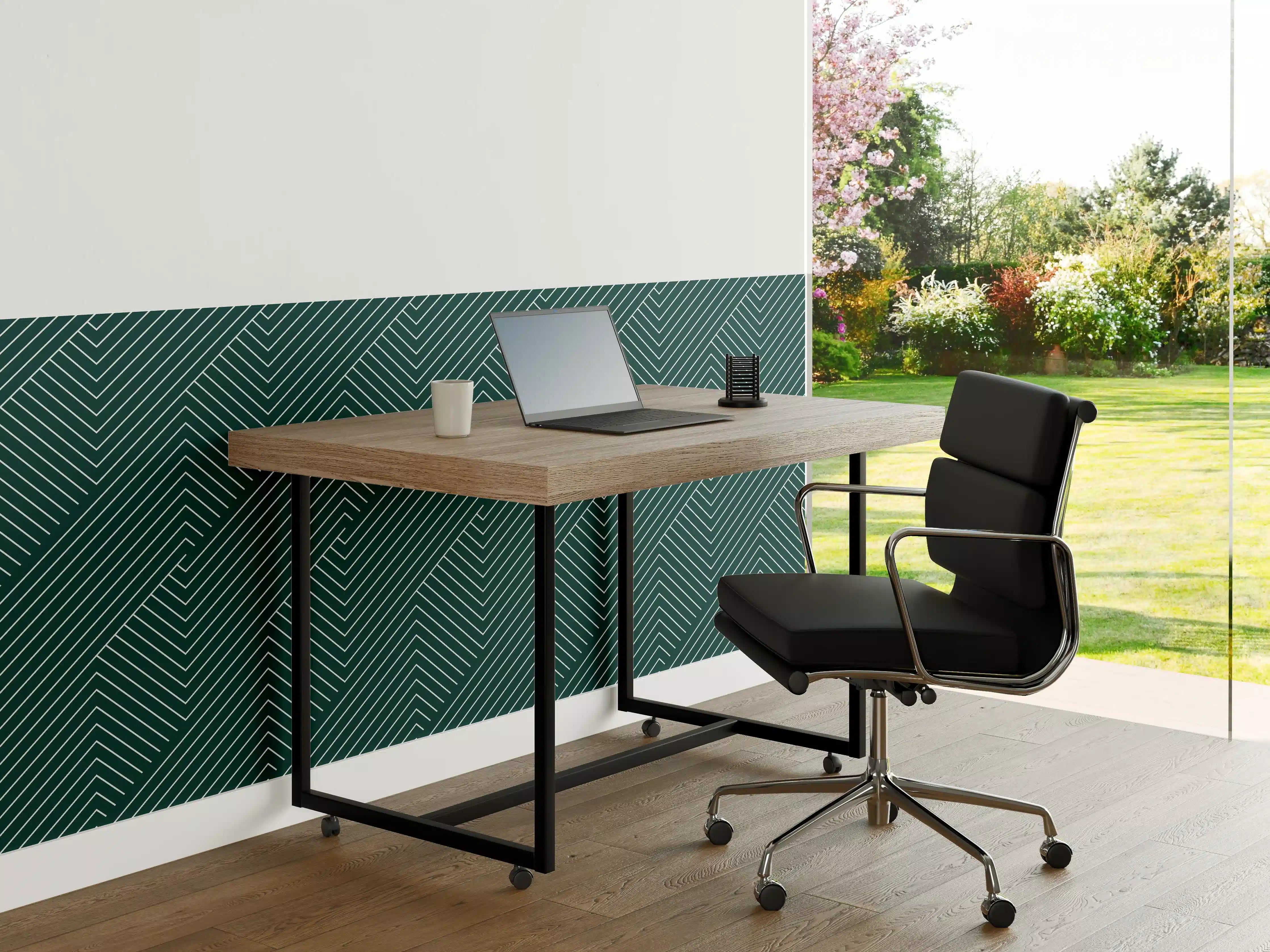 Büro Wandgestaltung - Geometrisches Petrol-Türkis-Muster