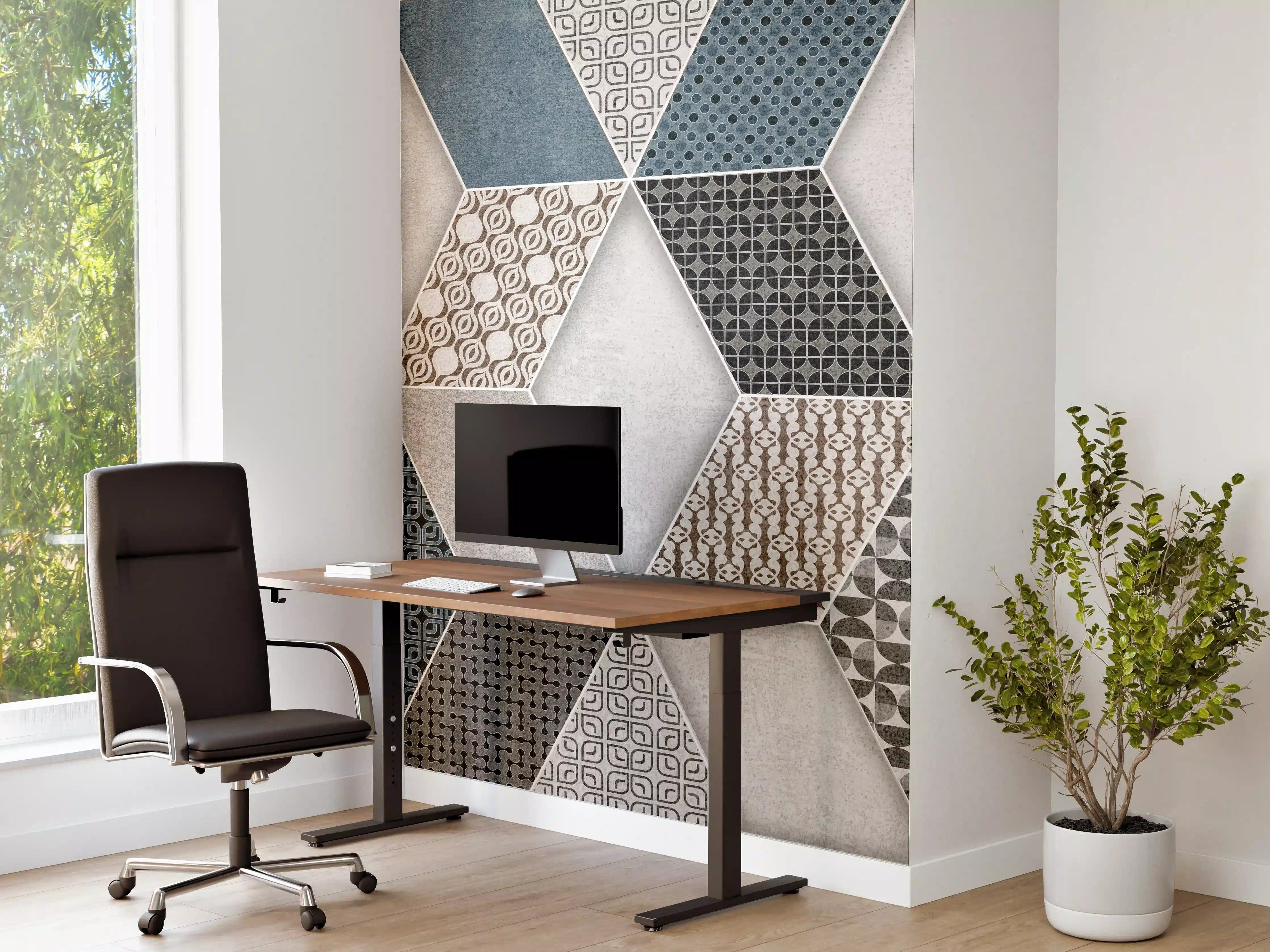 Büro Wandgestaltung - Geometrischse Retro-Fliesen Muster
