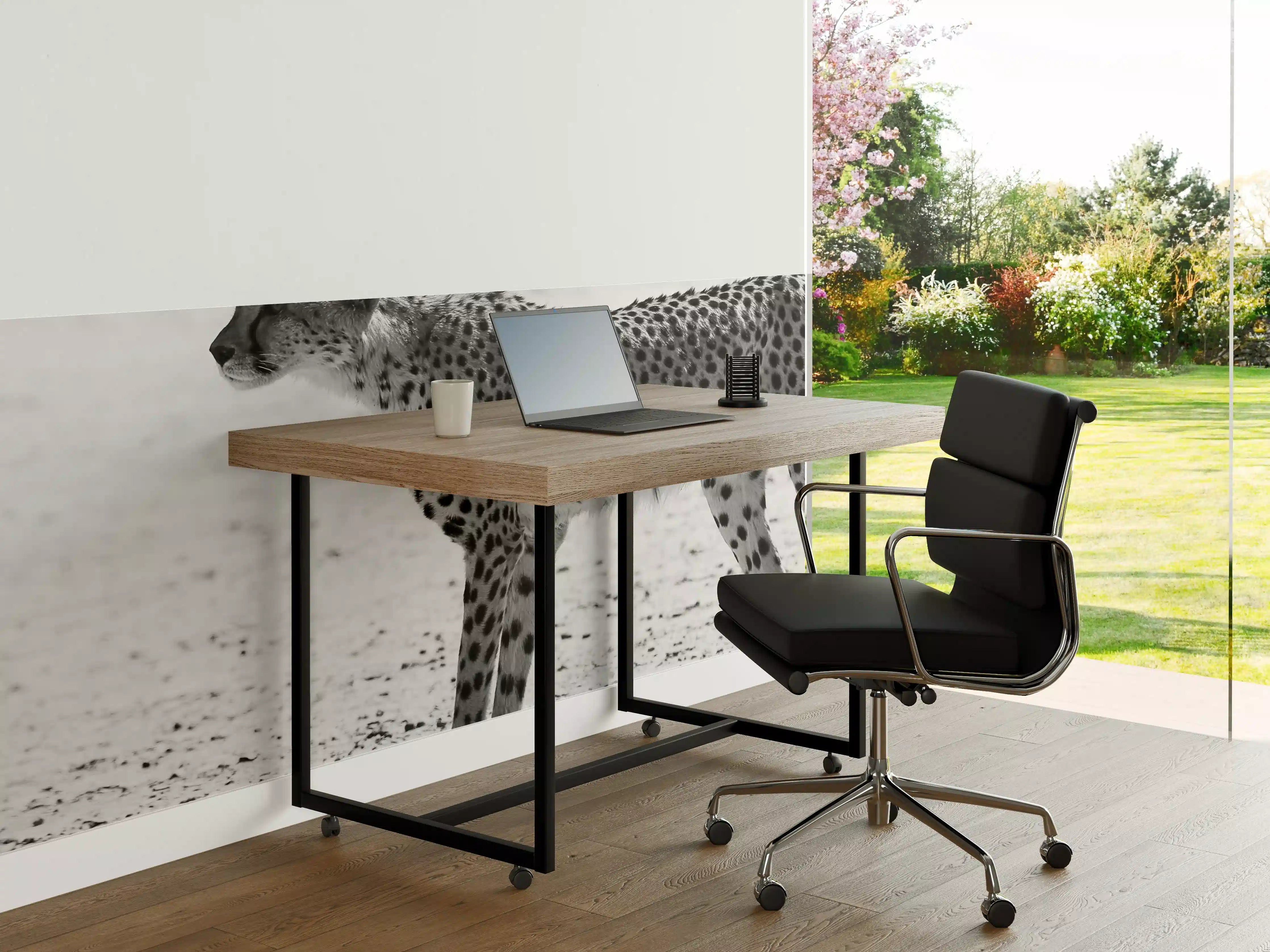 Büro Wandgestaltung - Gepard - schwarz-weiß