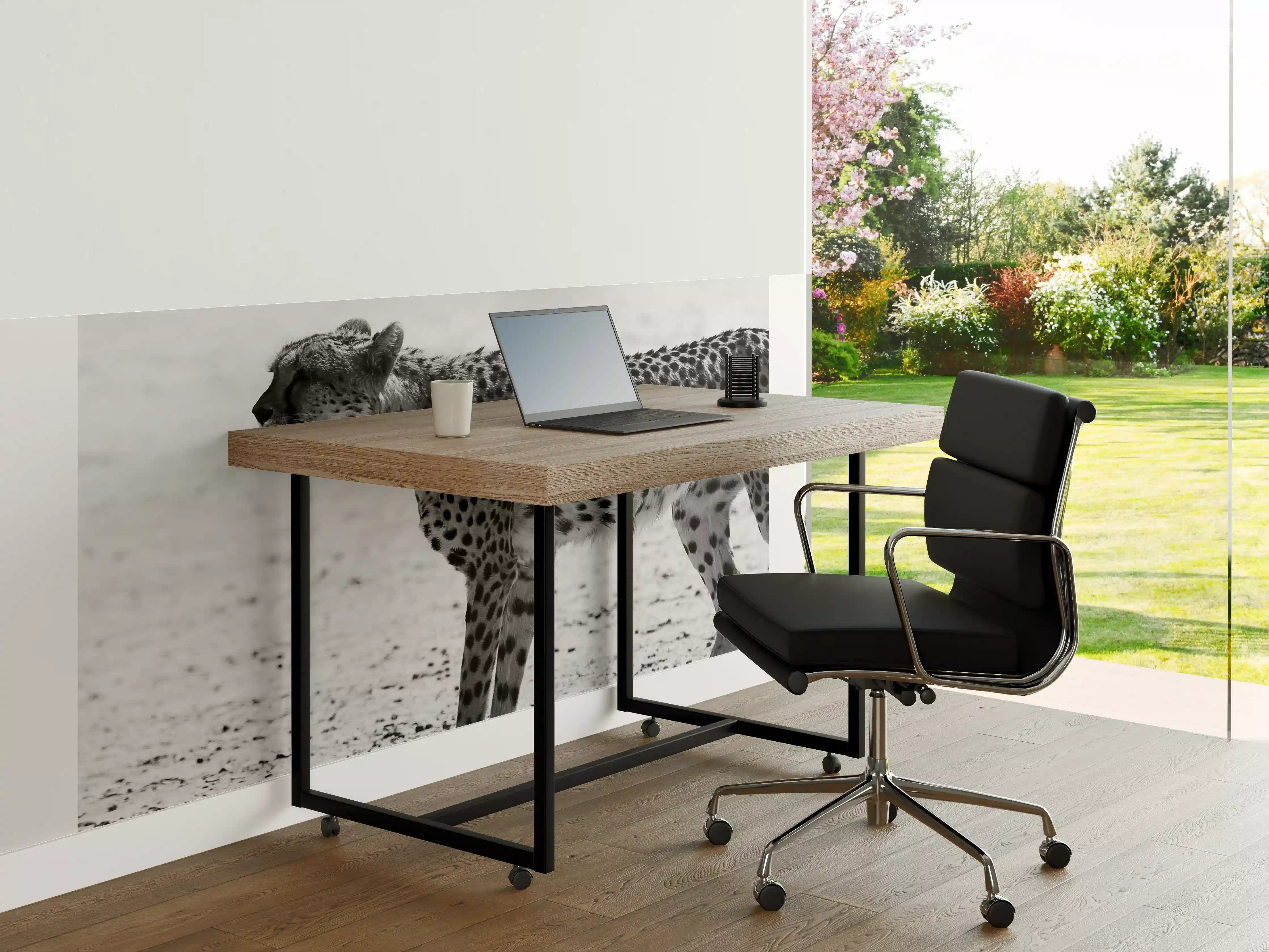 Büro Wandgestaltung - Gepard in Schwarz-Weiß