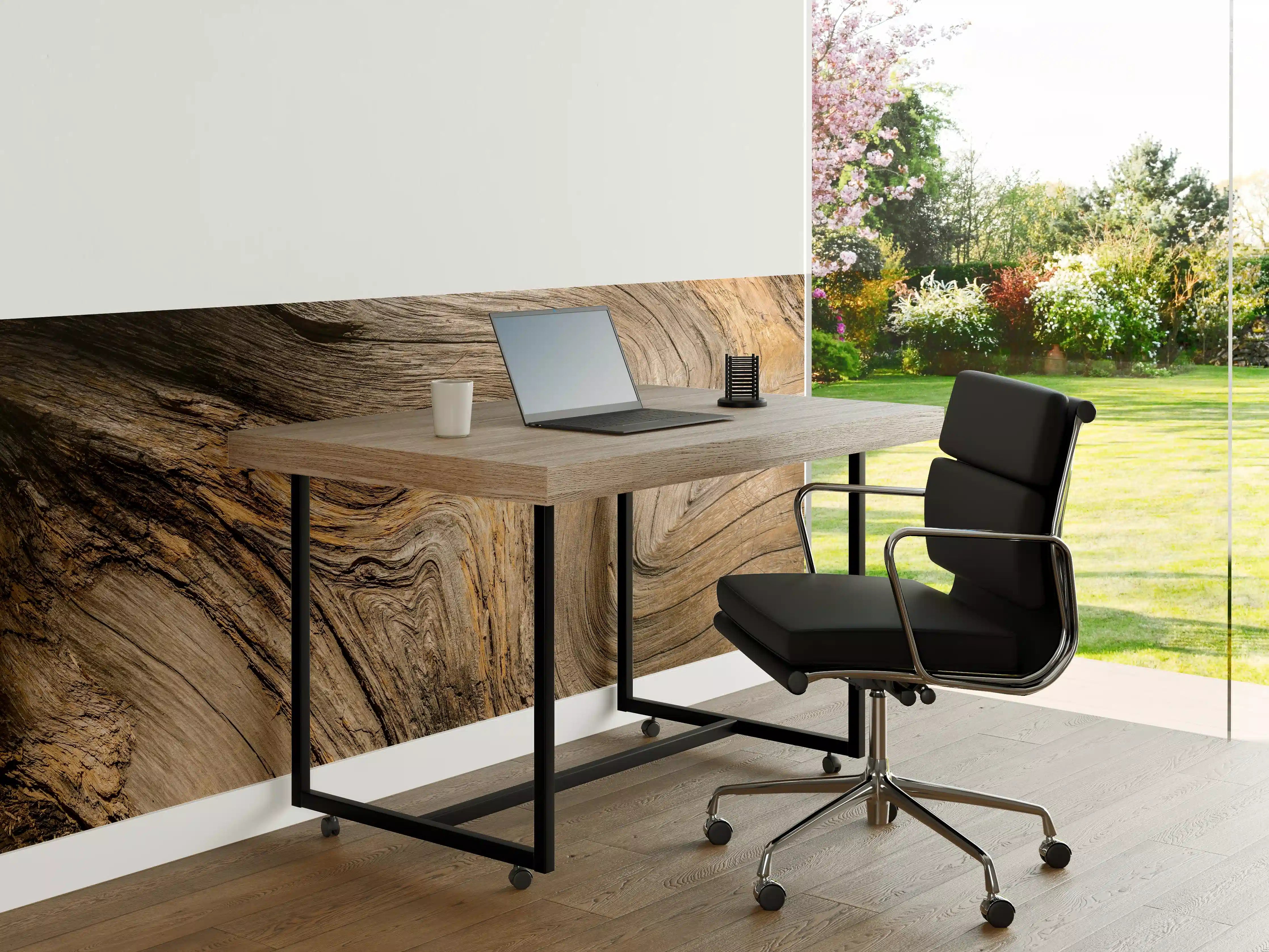 Büro Wandgestaltung - Geschwungenes Naturholz