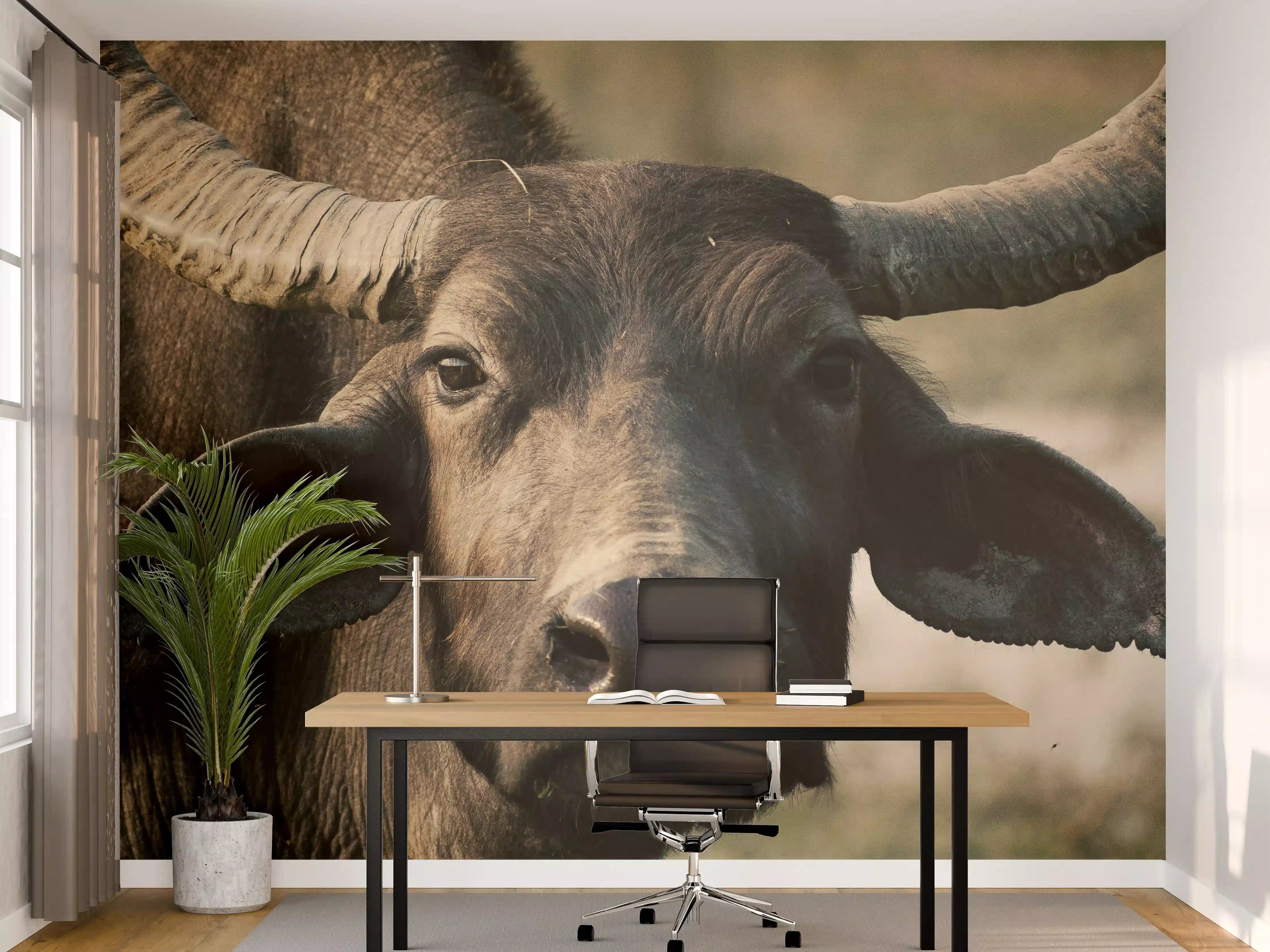 Büro Wandgestaltung - Gesicht eines Büffels