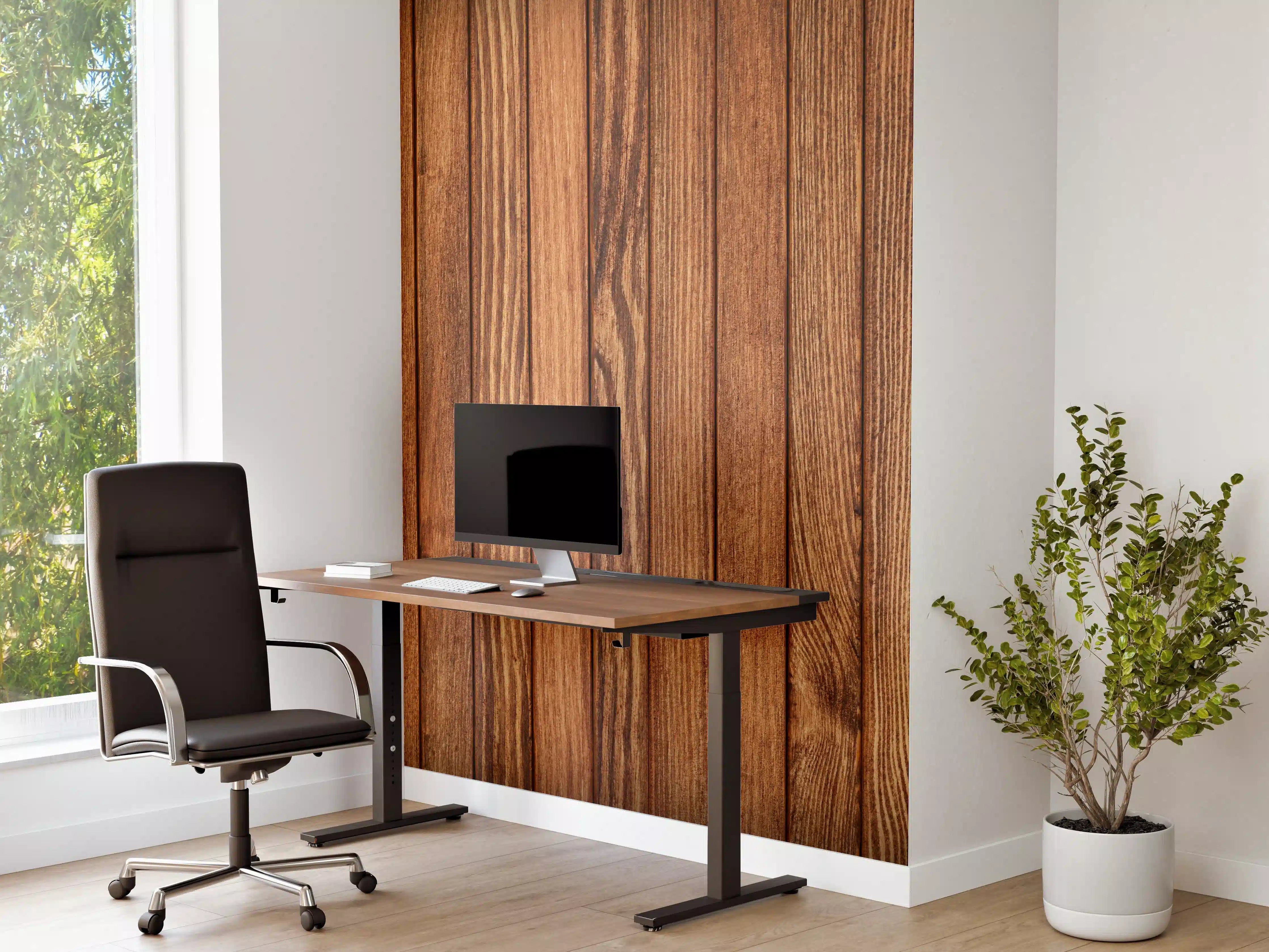 Büro Wandgestaltung - Gestreifte natürliche Holzbretter