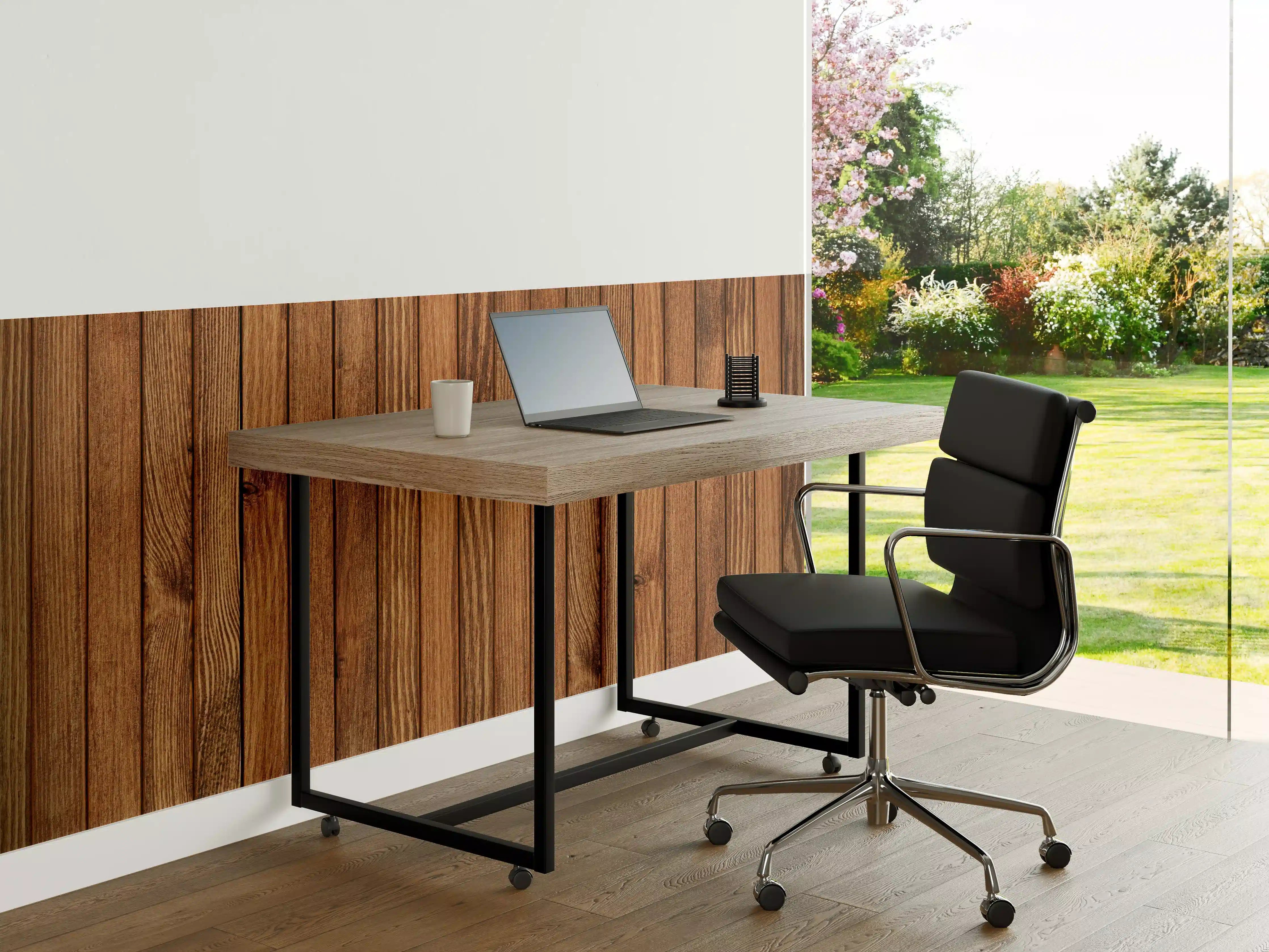 Büro Wandgestaltung - Gestreifte natürliche Holzbretter