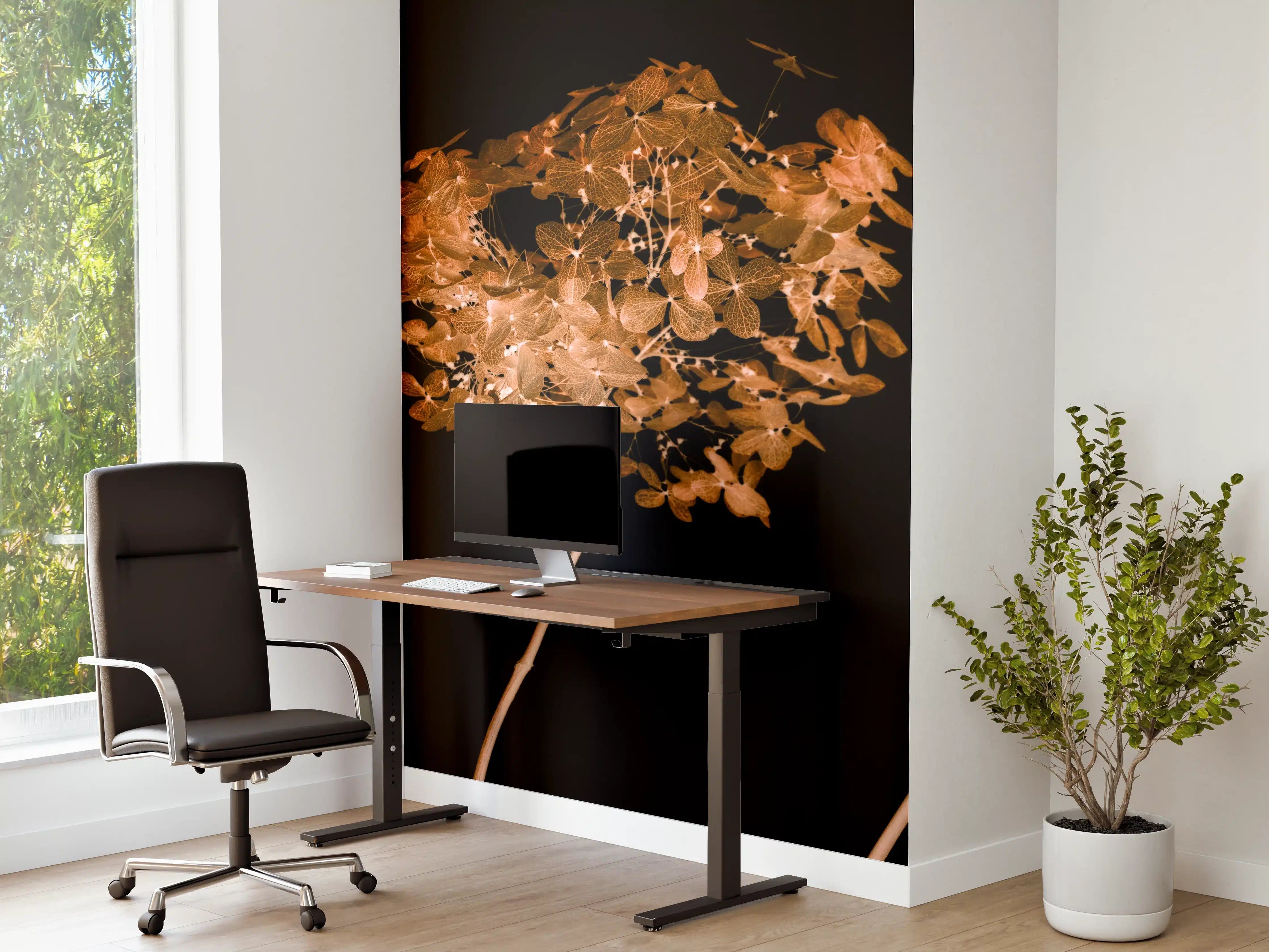 Büro Wandgestaltung - Getrocknete Hortensie Nahaufnahme