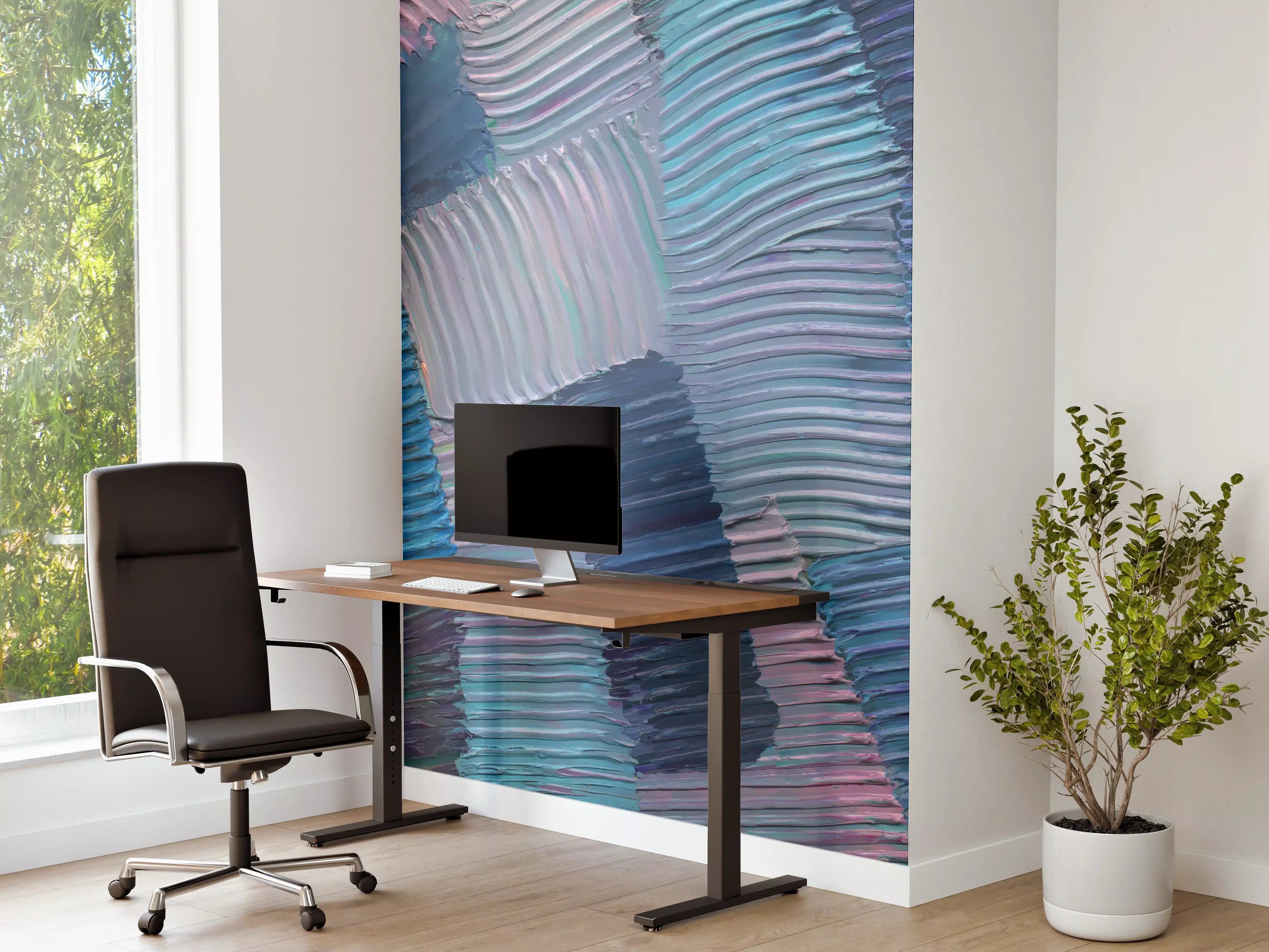 Büro Wandgestaltung - Gewellte Ölfarbentexturen